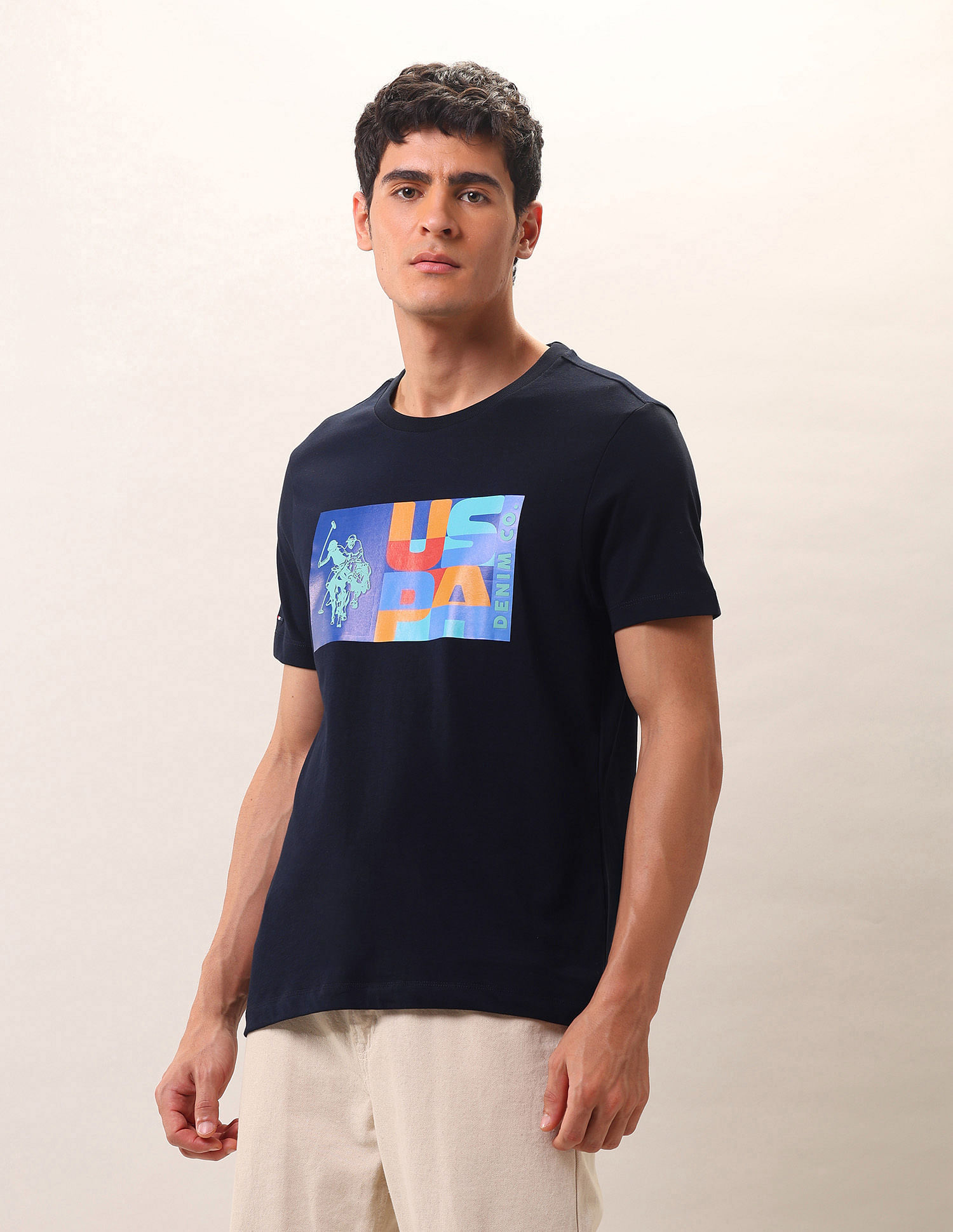 U.S. Polo Assn. Denim Co. Brand Printed Pure Cotton T-Shirt
