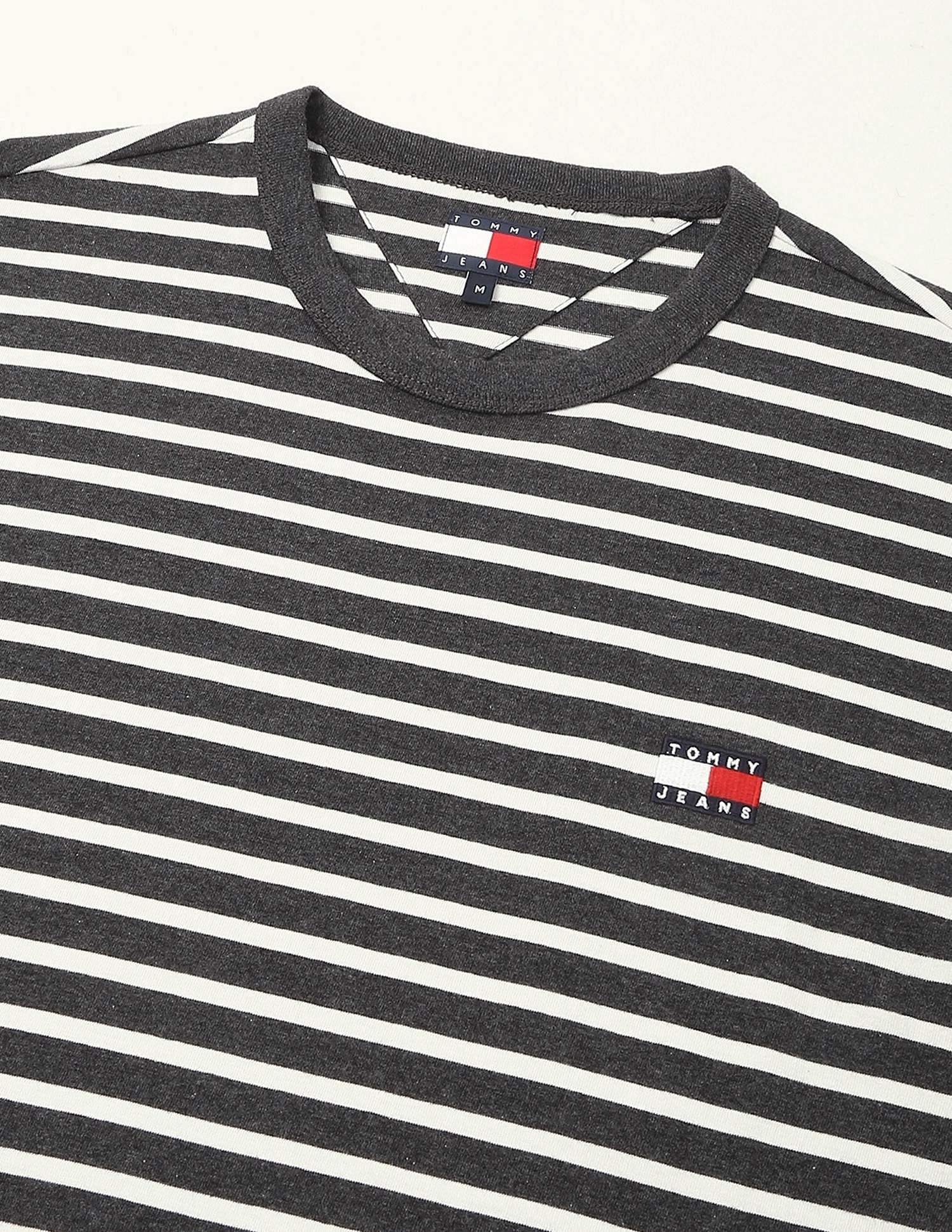 Tommy Hilfiger Logo Striped Regular-Fit Cotton T-Shirt