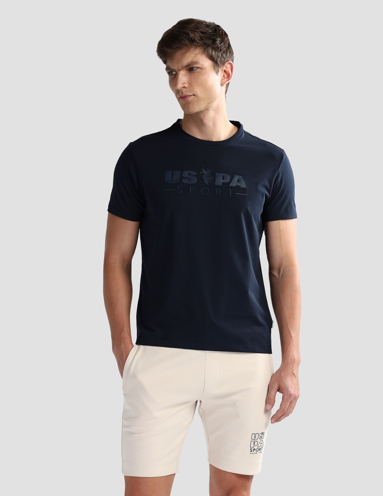 USPA Active Brand Print Cotton Blend T-Shirt