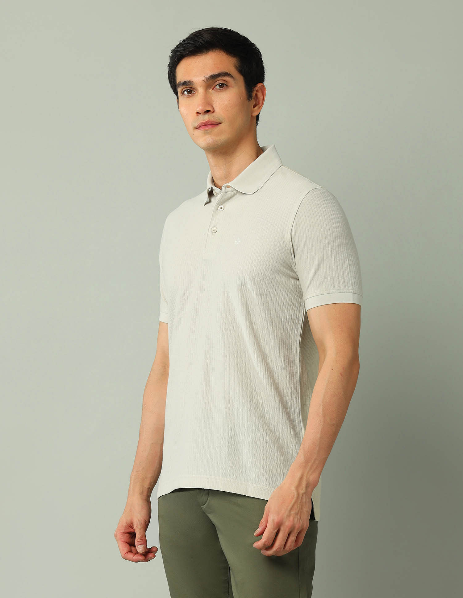 Arrow Textured Pure Cotton Polo Shirt