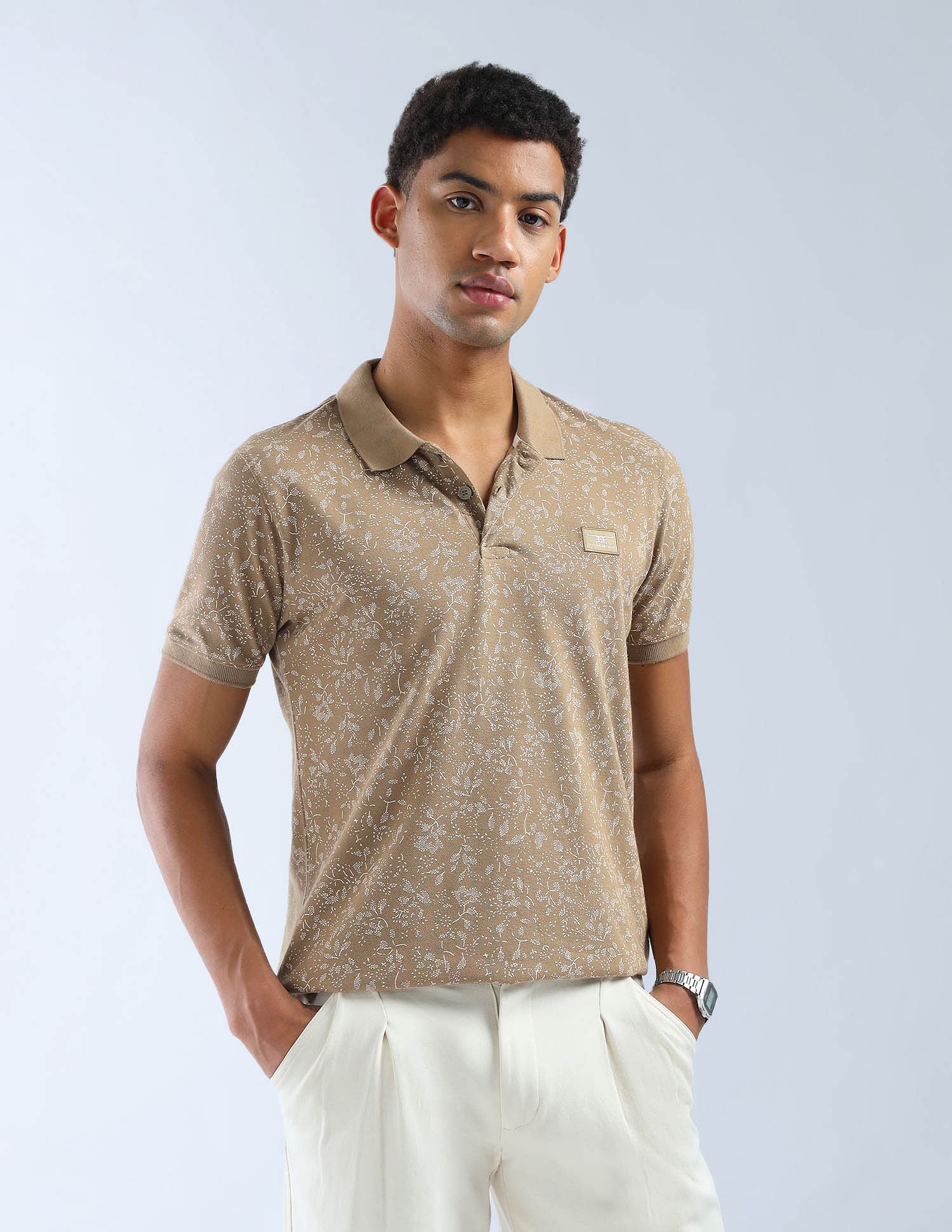 Flying Machine Floral Printed Essentials Polo Shirt