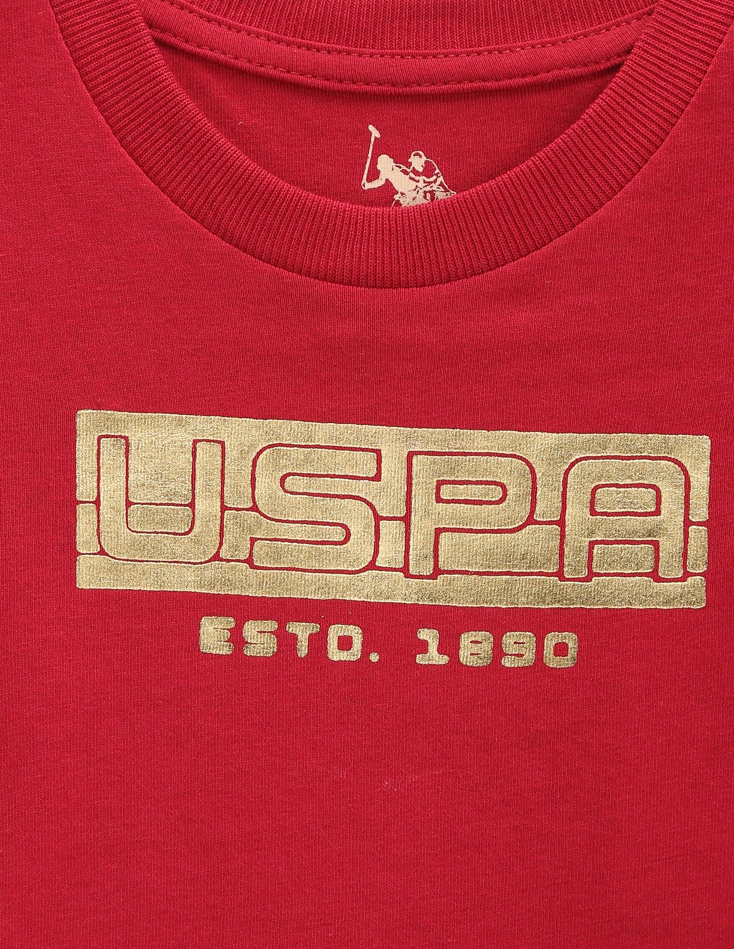U.S. Polo Assn. Kids Boys Brand Print Cotton T-Shirt