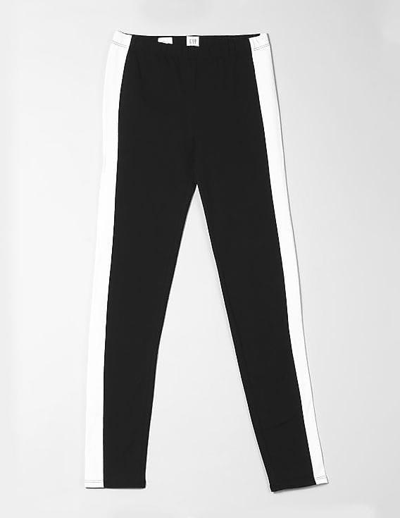 Buy GAP Girls Black Side Stripe Leggings