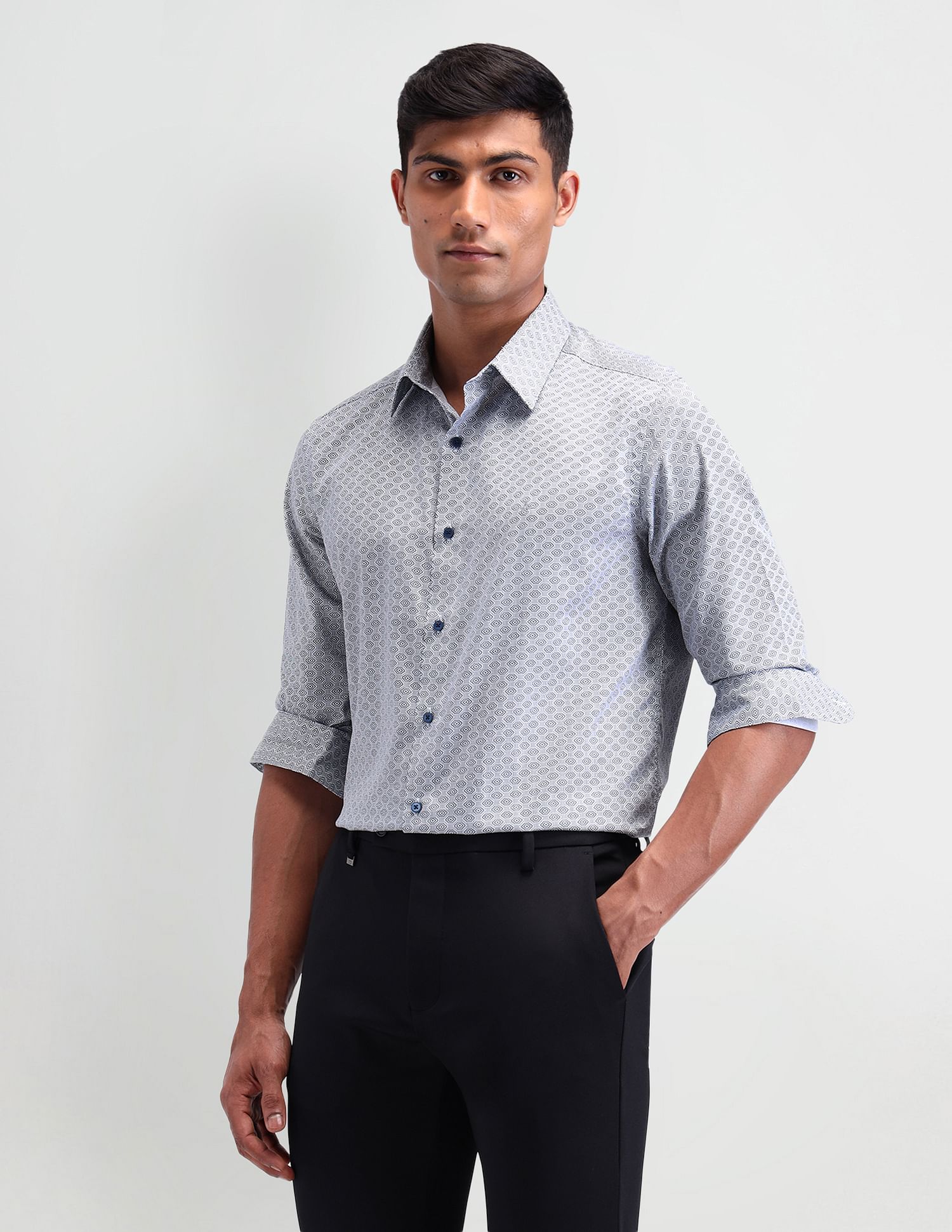 Arrow Newyork Manhattan Slim Fit Satin Shirt