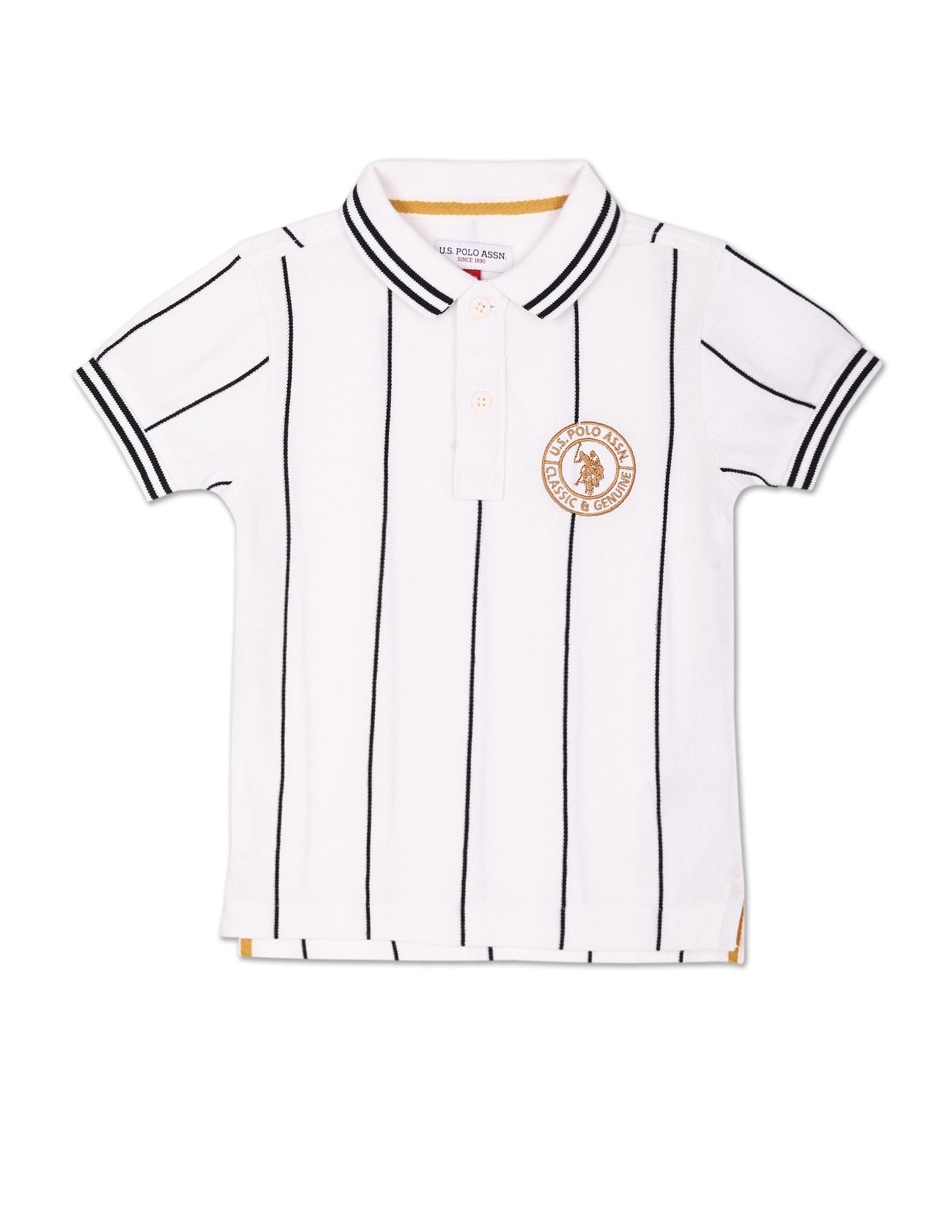 U.S. Polo Assn. Kids Vertical Stripe Cotton Polo Shirt