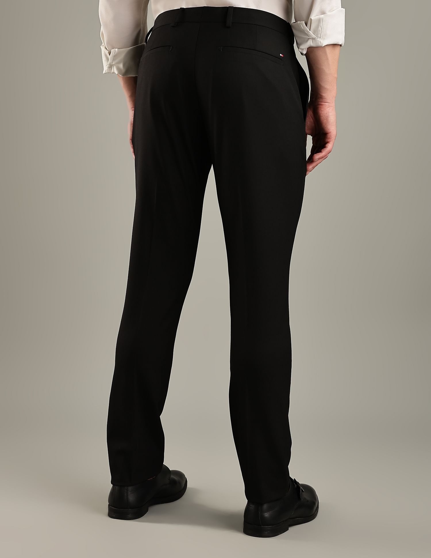 Tommy Hilfiger Regular-Fit Solid Mid Rise Trouser