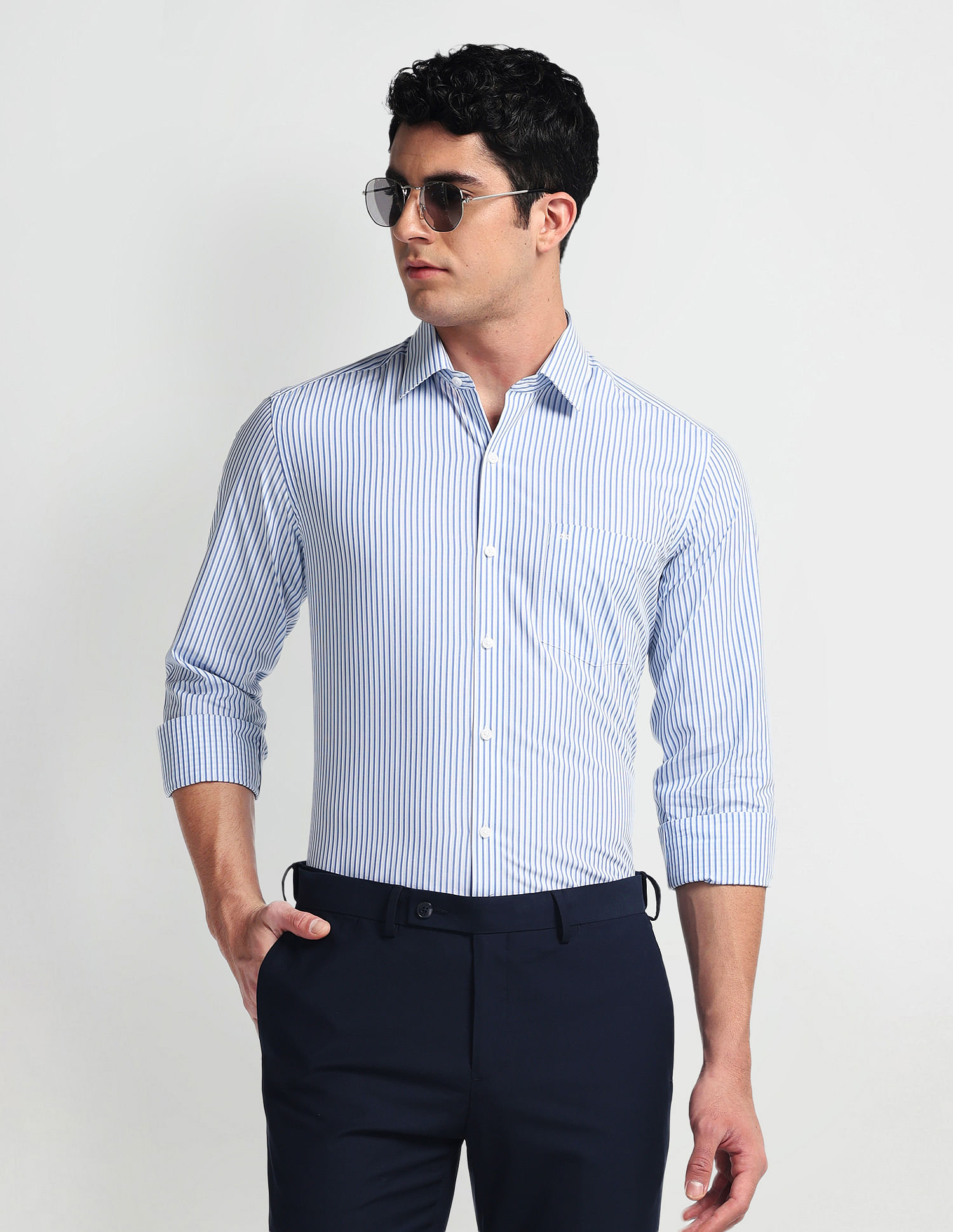 Arrow Vertical Stripe Dobby Shirt