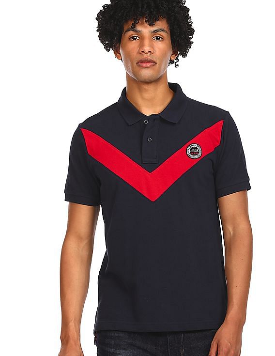 U.S. Polo Assn. Cotton Colour Block Polo Shirt