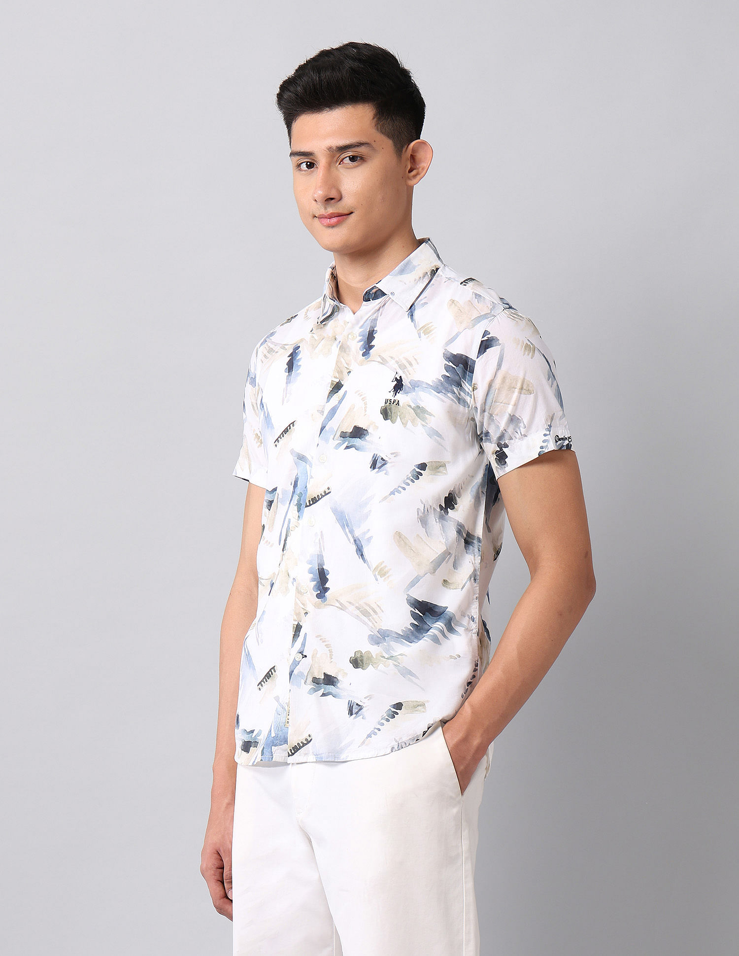 U.S. Polo Assn. Denim Co. Abstract Printed Regular Fit Shirt