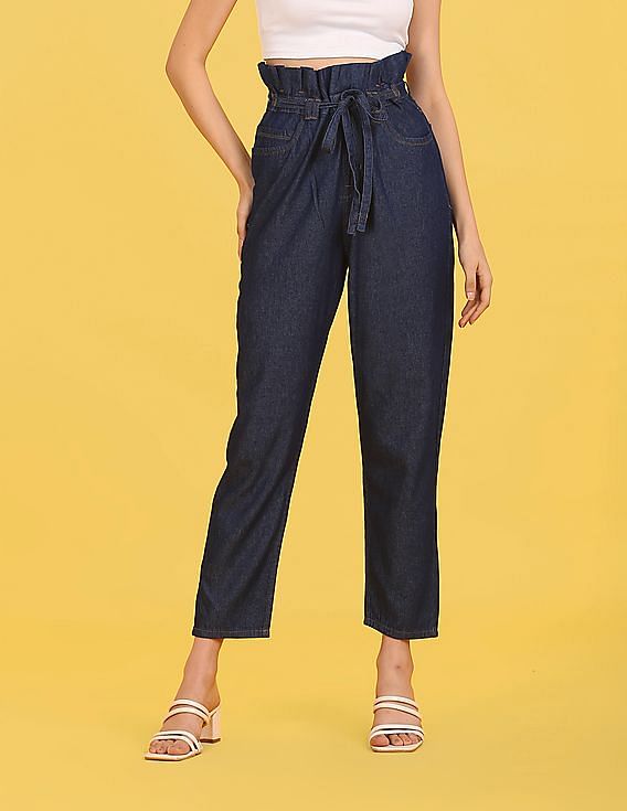 Flying Machine Women High Rise Boyfriend Fit Rinsed Jeans