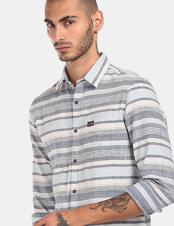 U.S. Polo Assn. Denim Co. Cotton Striped Casual Shirt