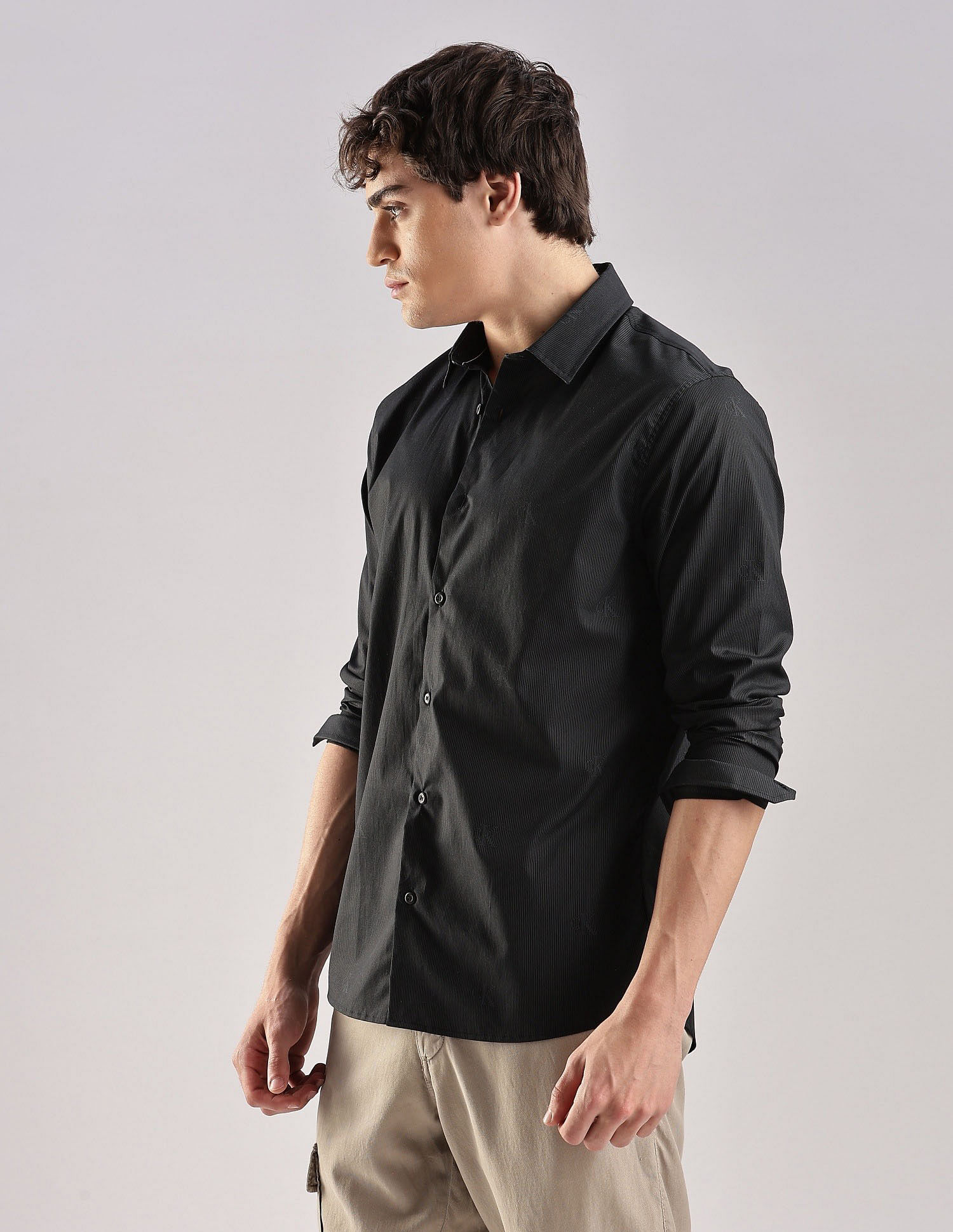 Calvin Klein Jeans Vertical Stripes Slim Fit Plain Woven Shirt