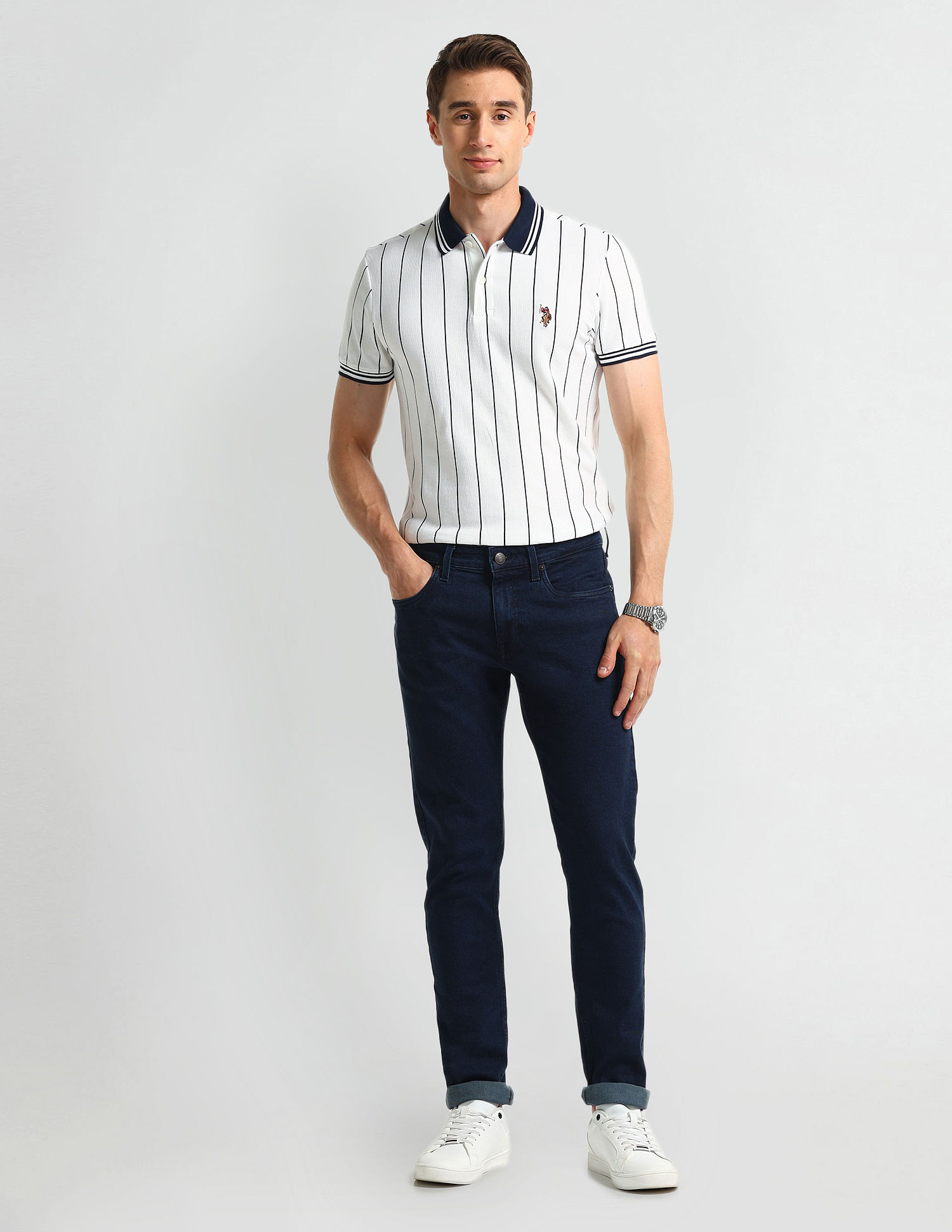 U.S. Polo Assn. Denim Co. Muscle Fit Striped T-Shirt