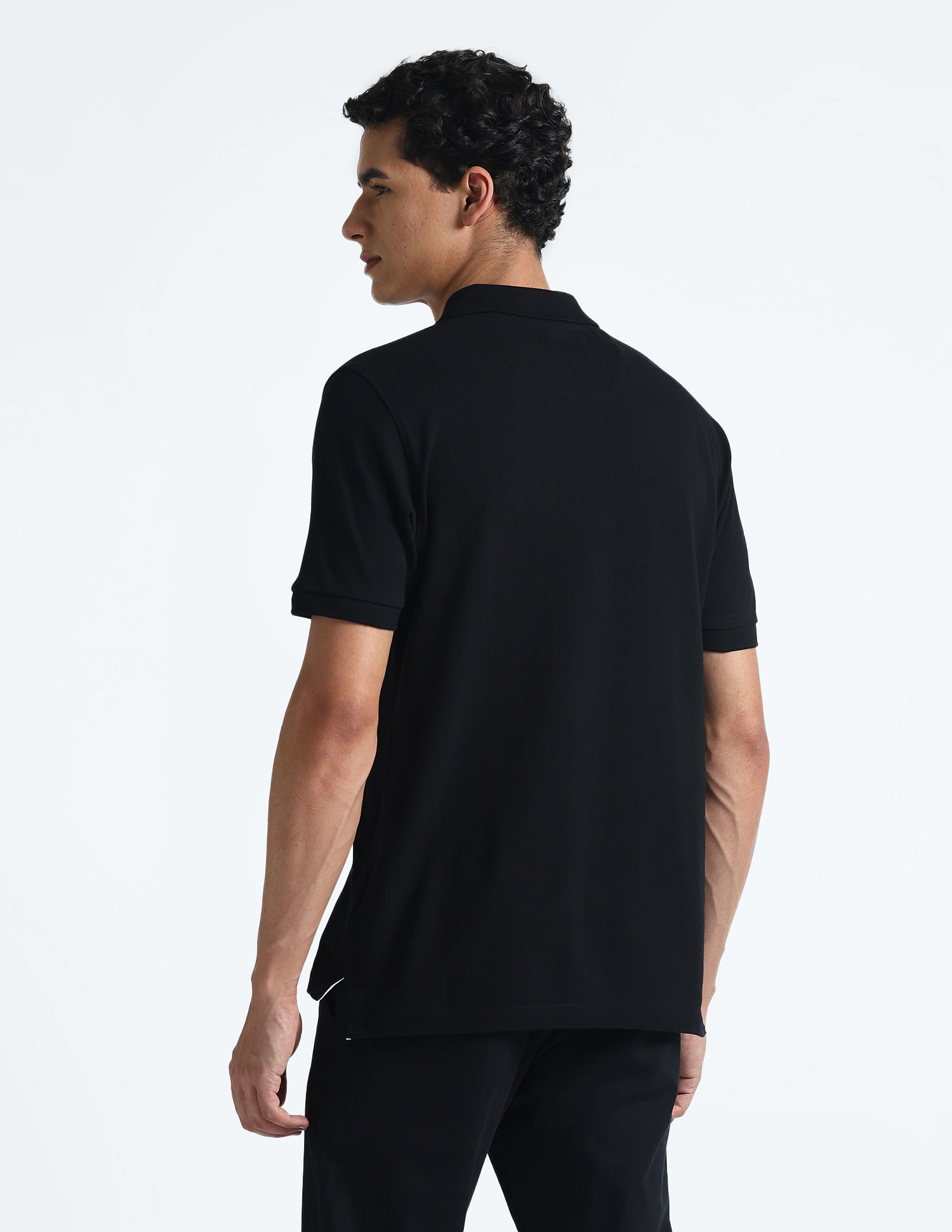 Flying Machine Solid Cotton Polo Shirt