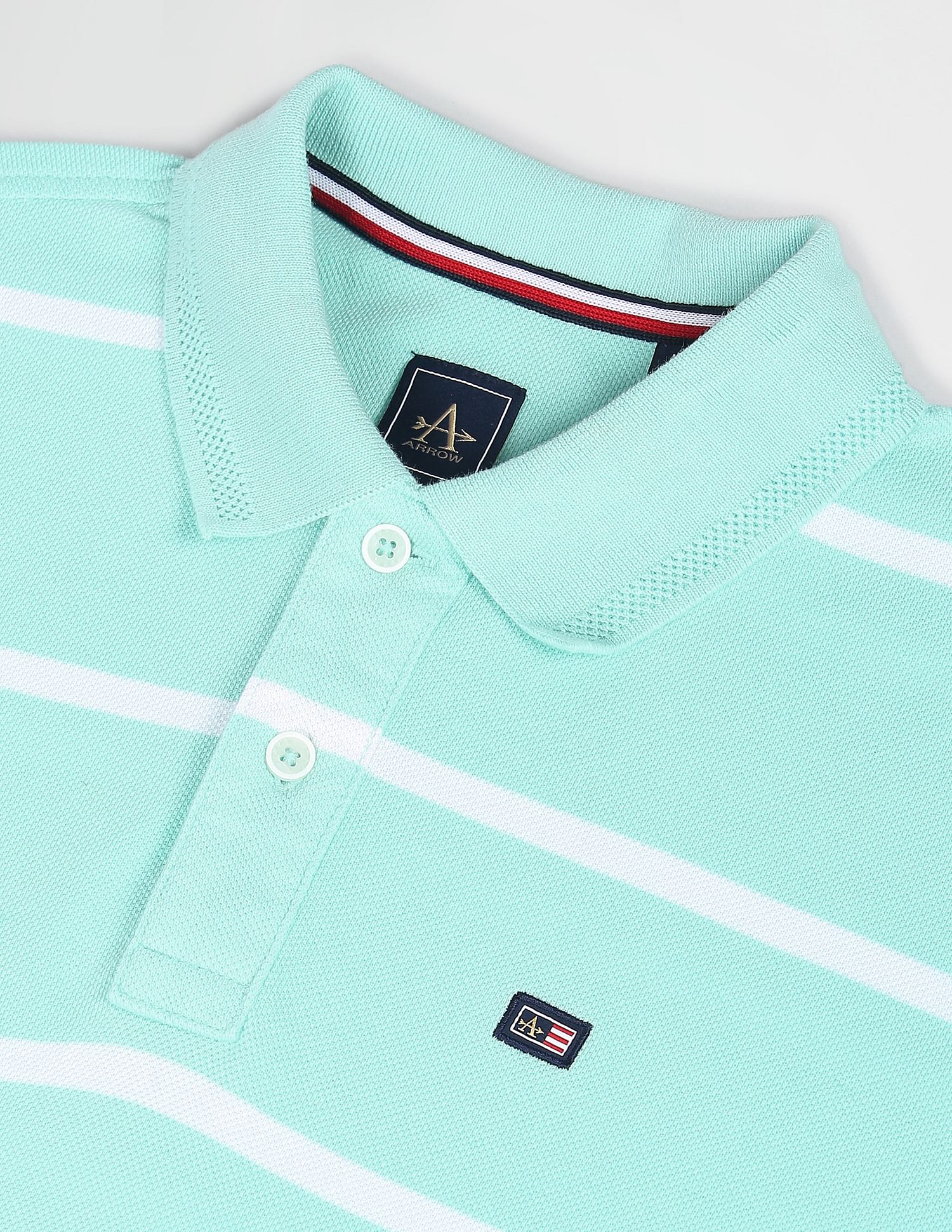 Arrow Sports Contrast Stripe Cotton Polo Shirt