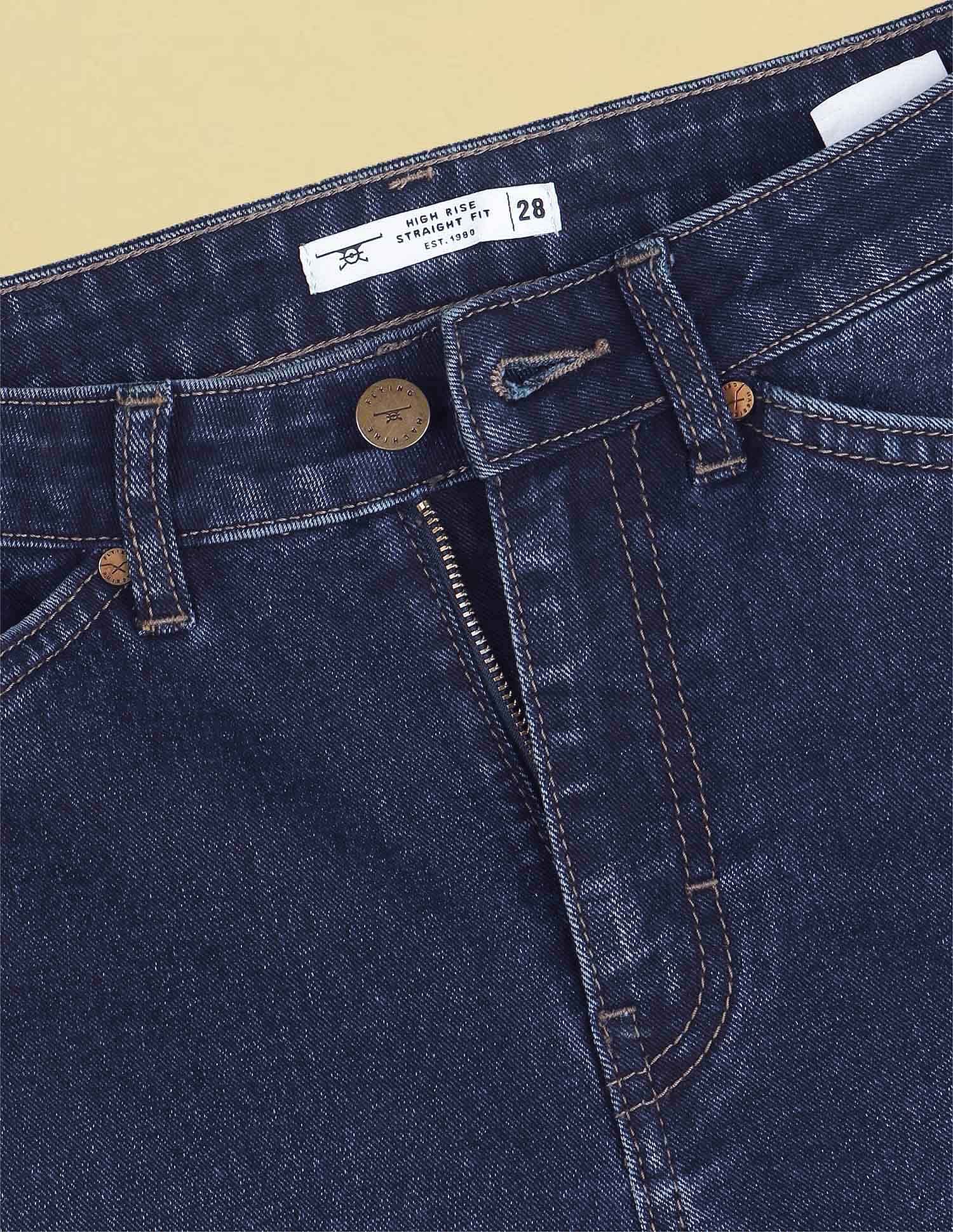 Flying Machine Women Straight Fit Pocket Detailed Jeans
