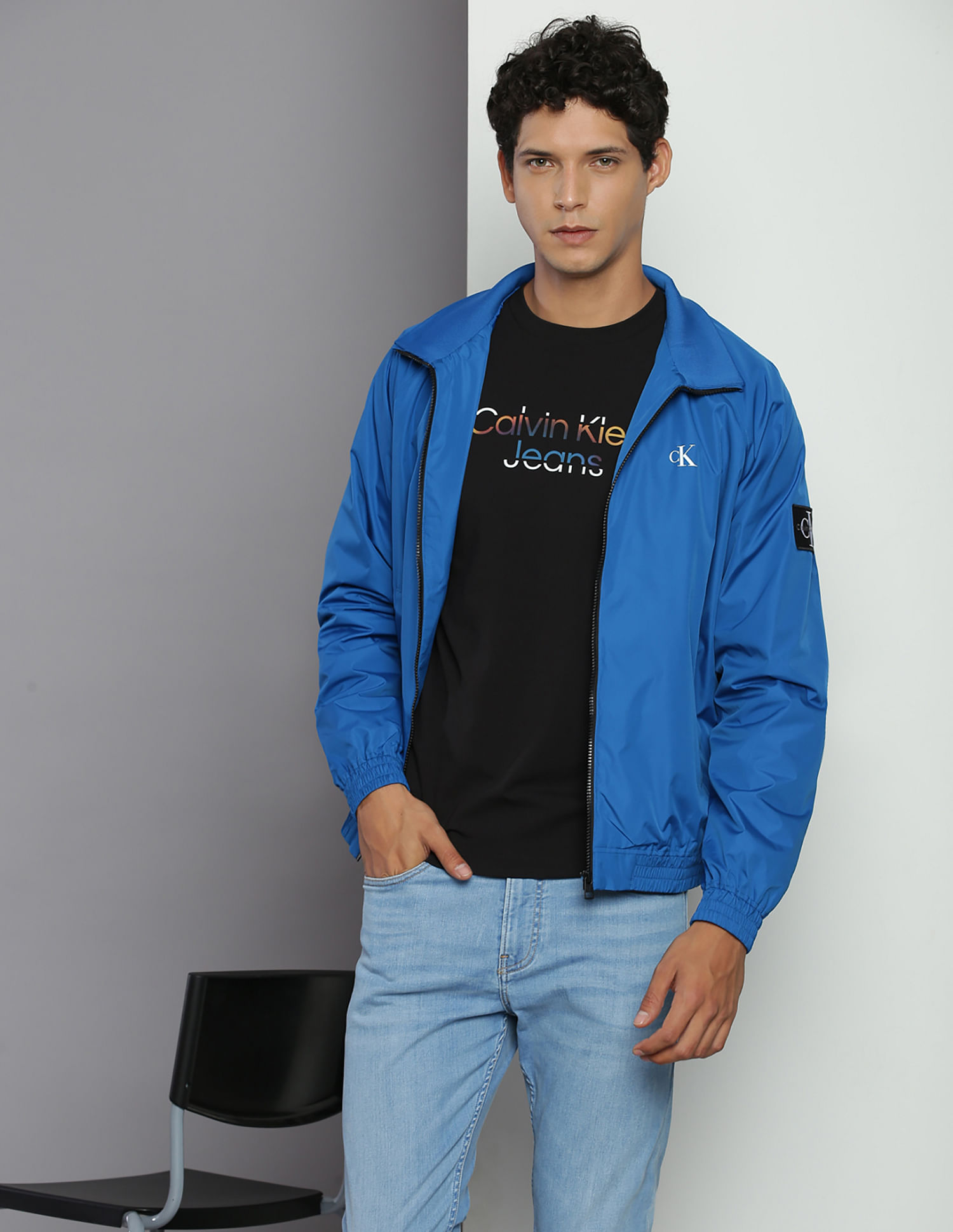 Calvin klein blue clearance windbreaker