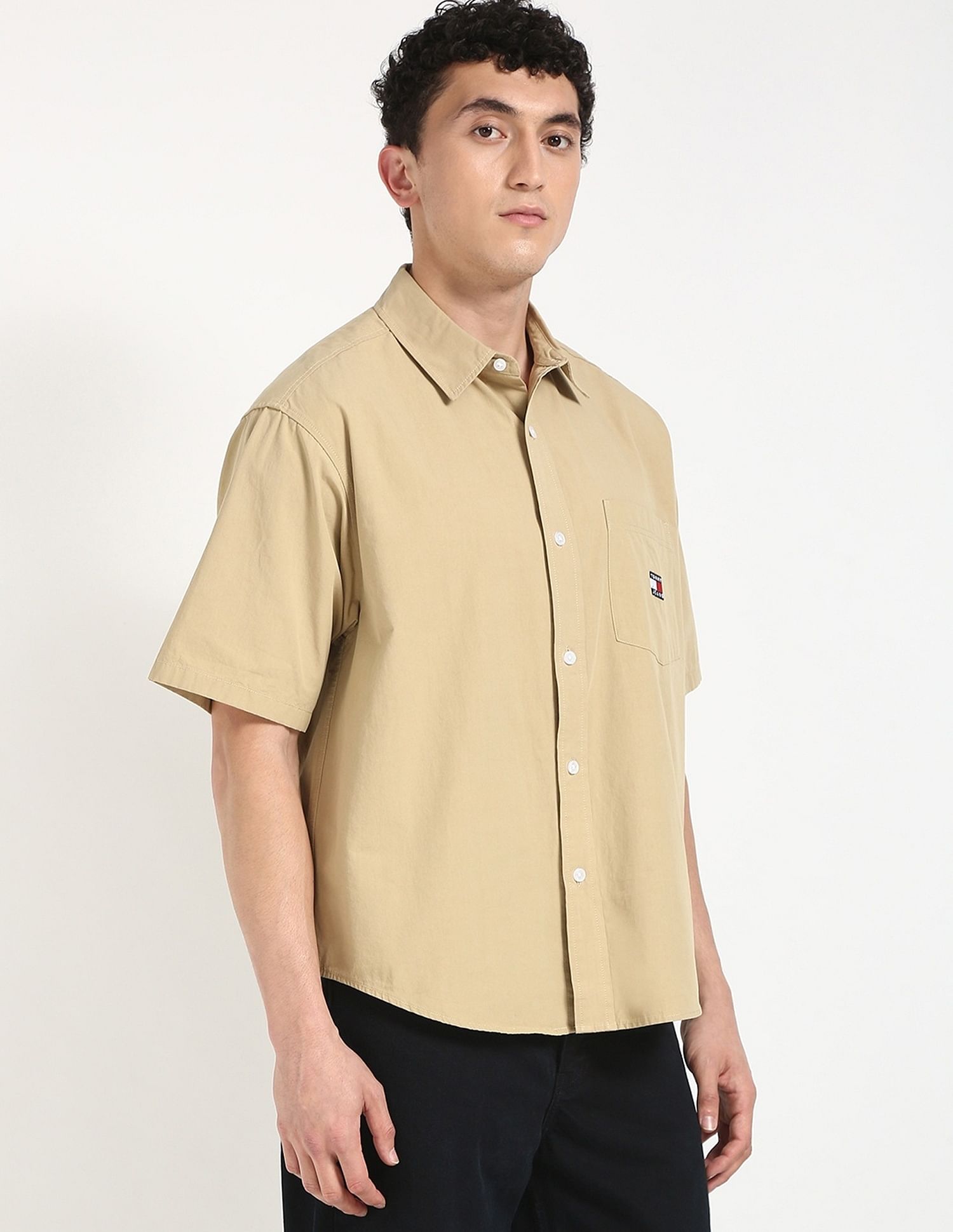 Tommy Hilfiger Solid Oversize-Fit Cotton Shirt