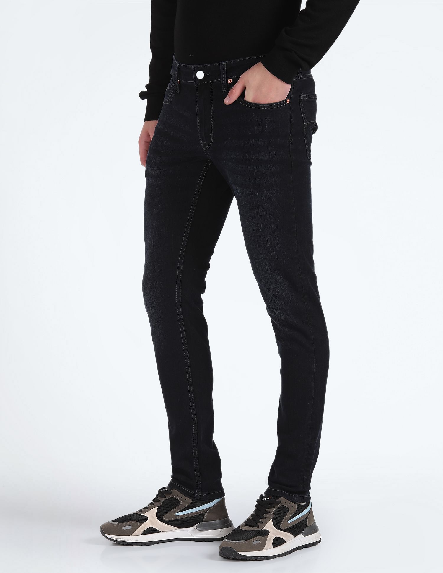 Flying Machine Slim Straight Fit Stone Wash Jeans