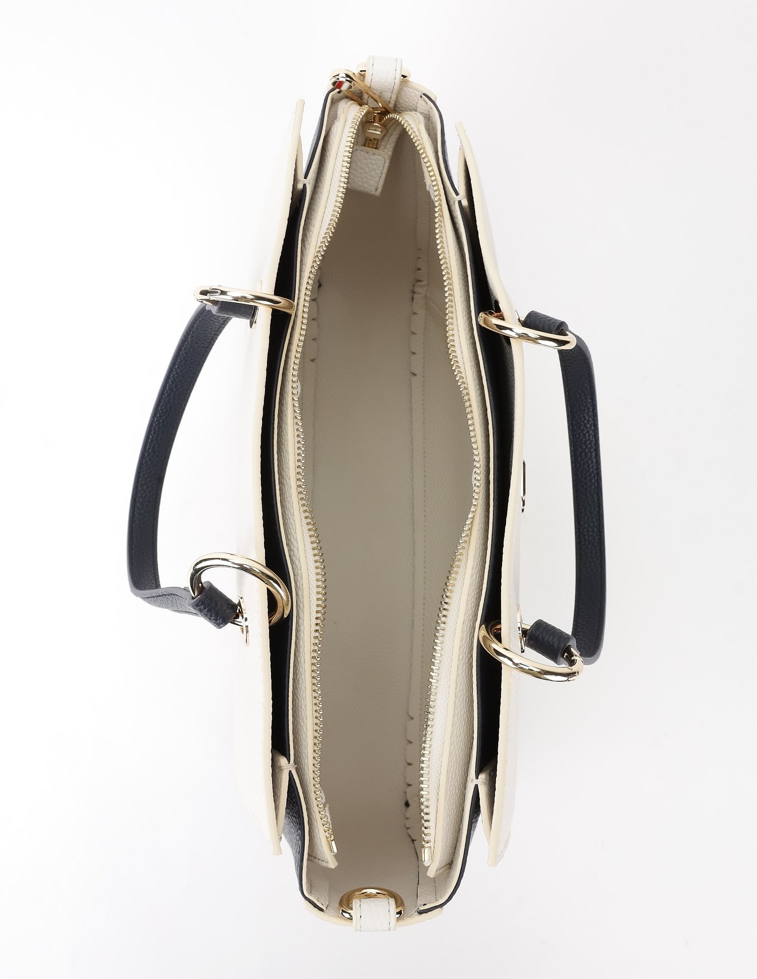 Tommy Hilfiger Solid White Pu Handbag