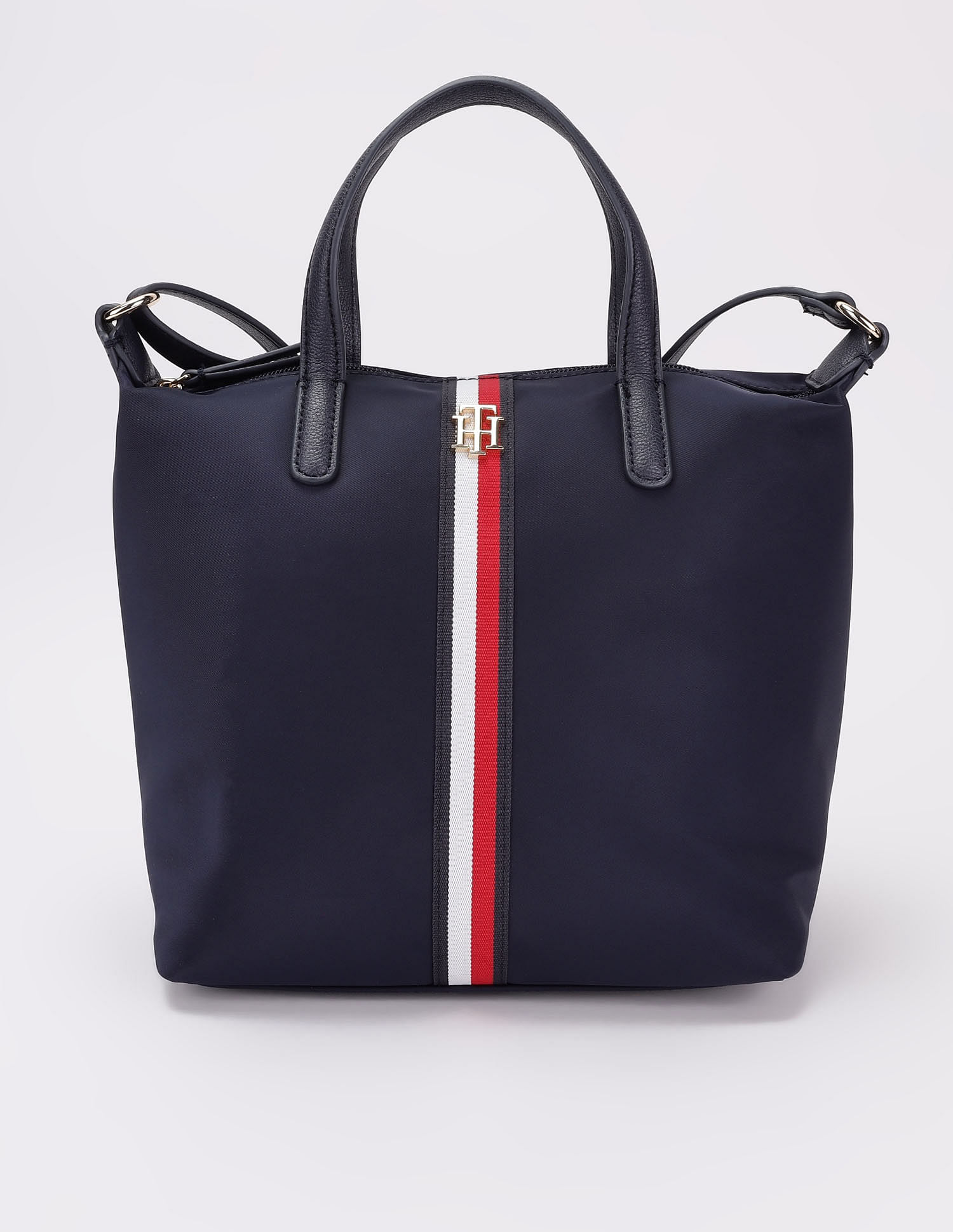 Tommy Hilfiger Solid Blue Nylon Handbag