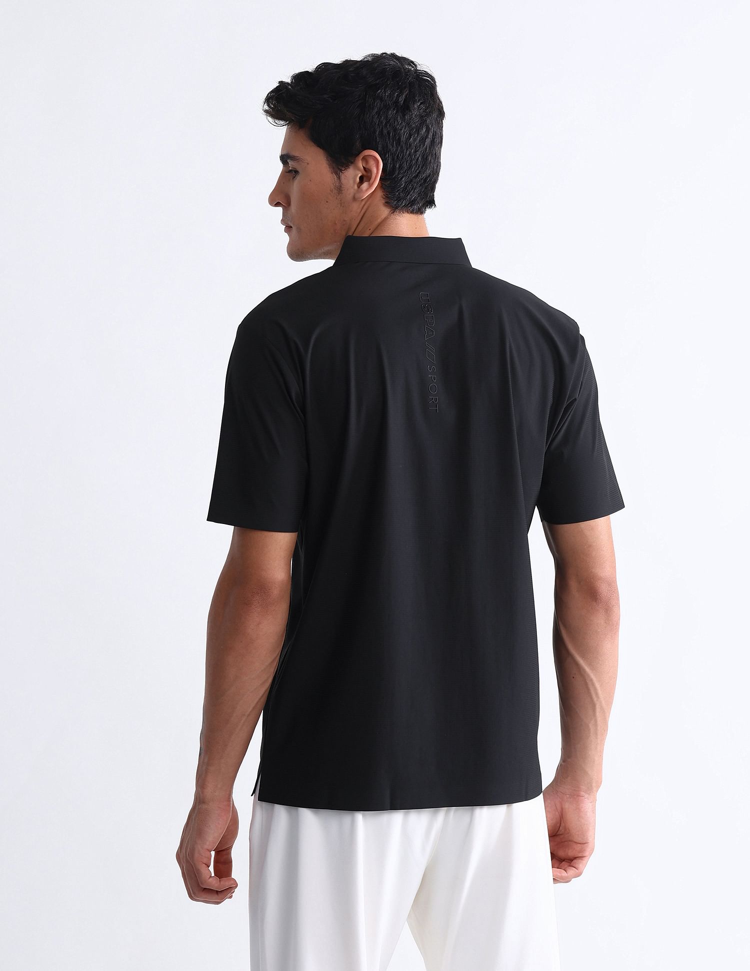 USPA Active Textured Slim Fit Polo Shirt
