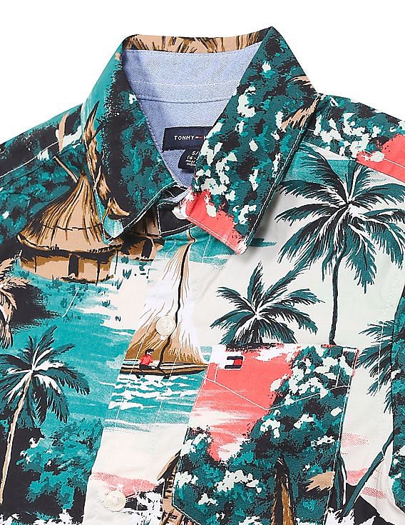 tommy hilfiger hawaiian print shirt