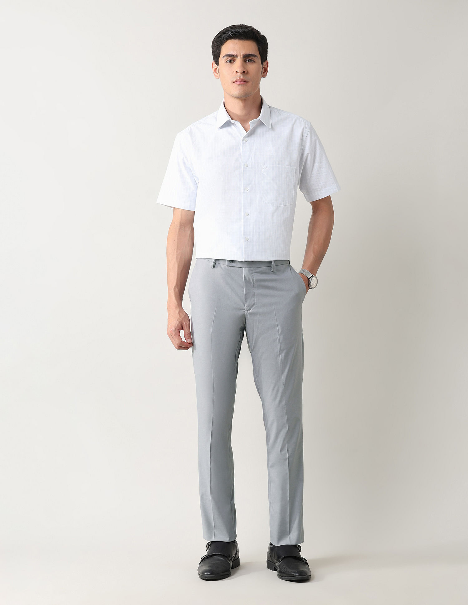 Arrow Mid Rise Regular Fit Trousers