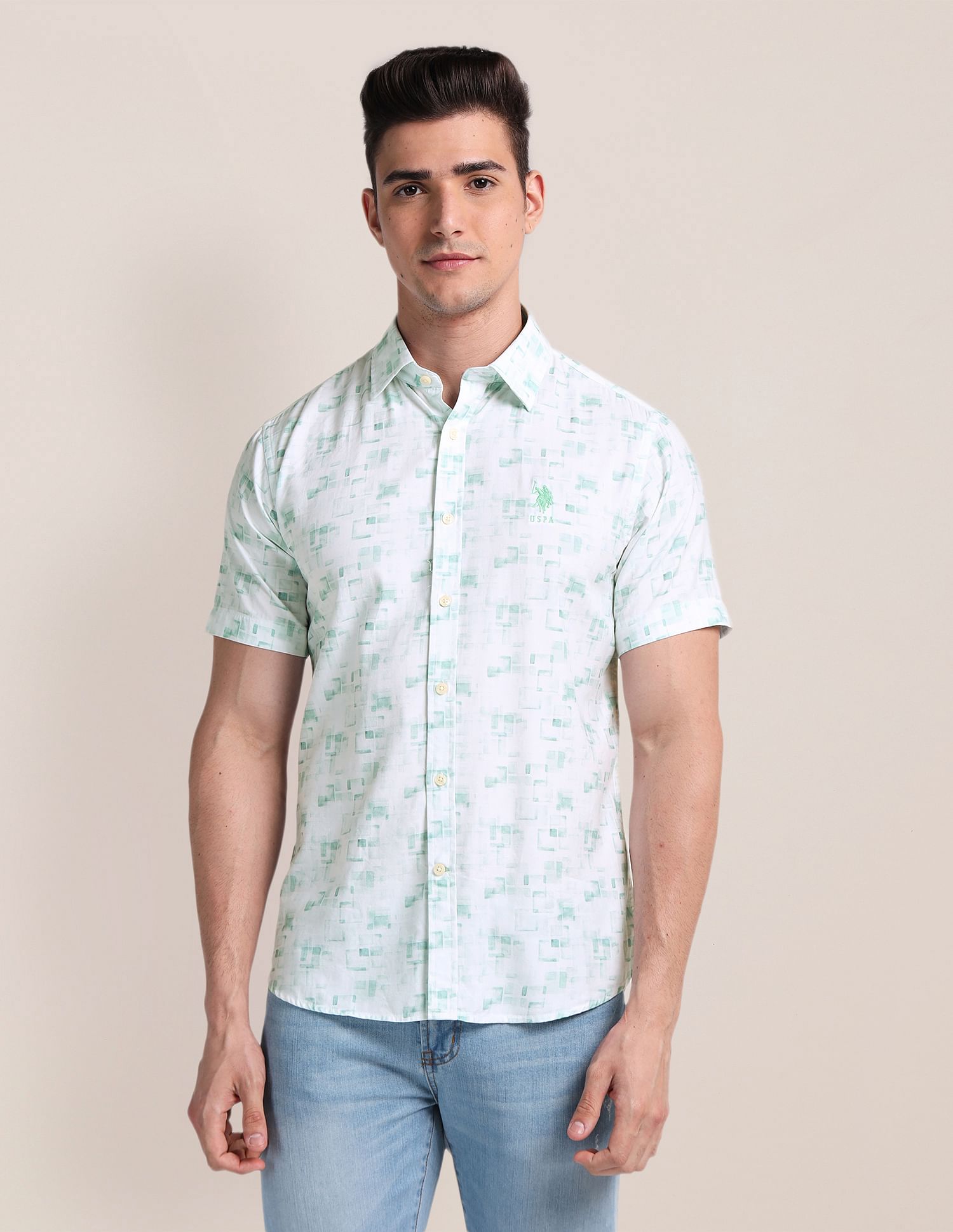 U.S. Polo Assn. Geometric Print Twill Shirt
