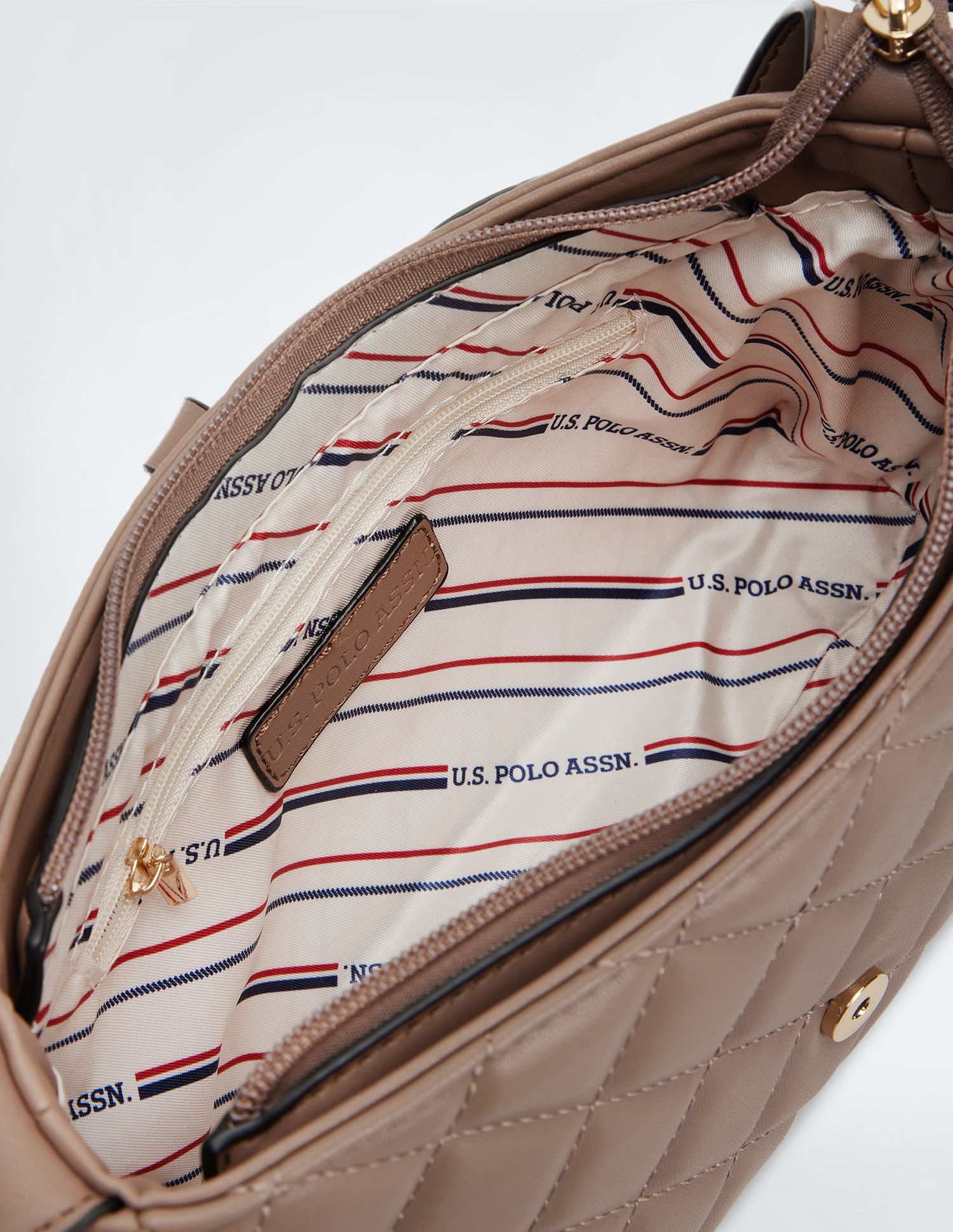 U.S. Polo Assn. Women Quilted Monogram Baguette Bag