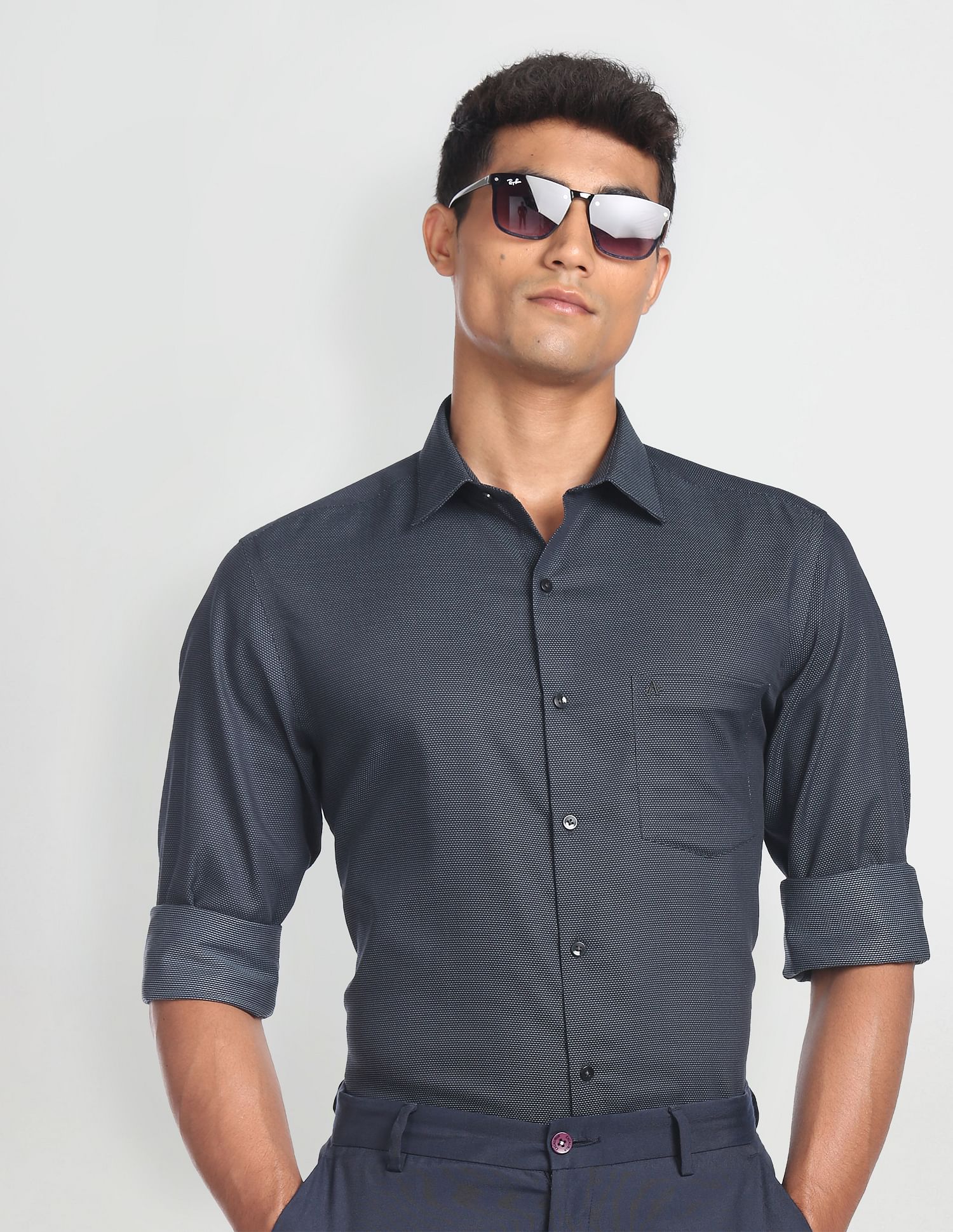 Arrow Auto Press Dobby Formal Shirt