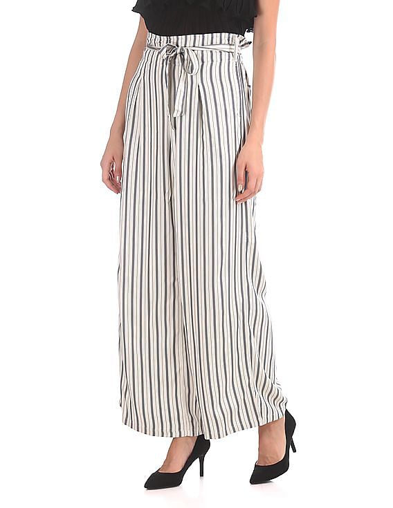 U.S. Polo Assn. Women Regular Fit Striped Trousers