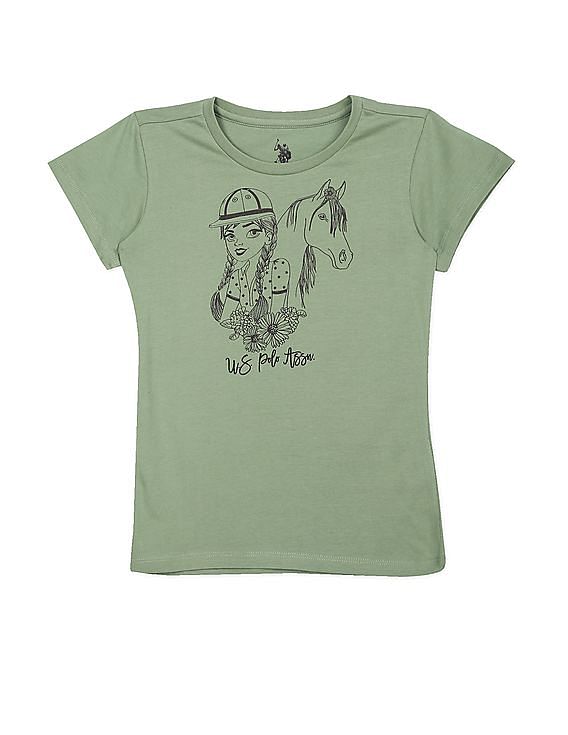U.S. Polo Assn. Kids Round Neck Graphic Print T-Shirt