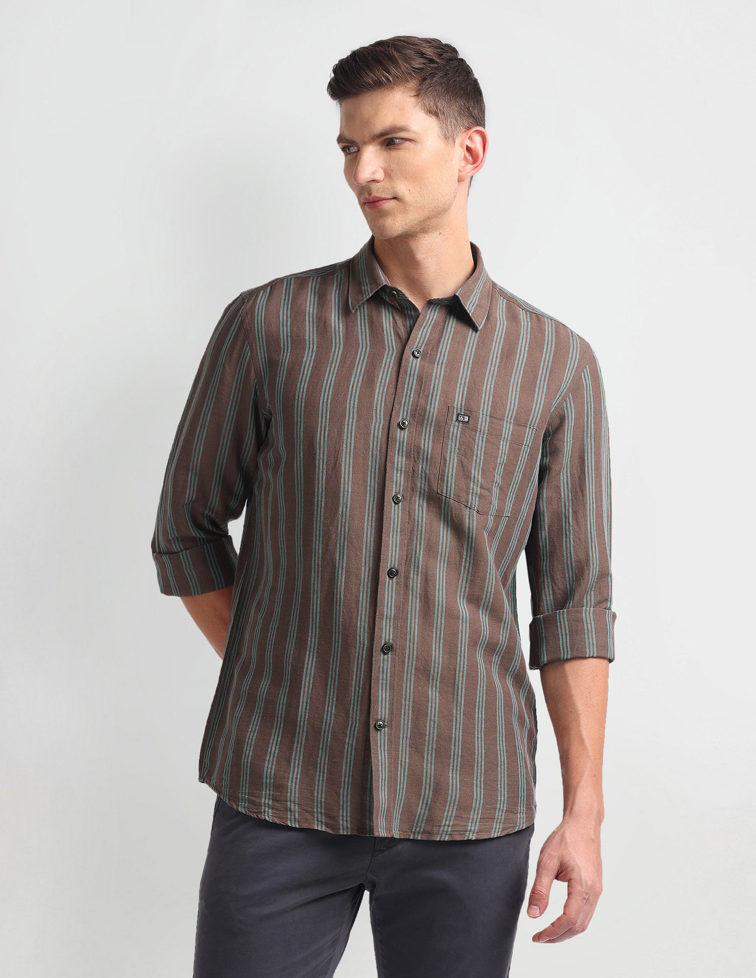 Arrow Sports Linen Blend Slim Fit Shirt