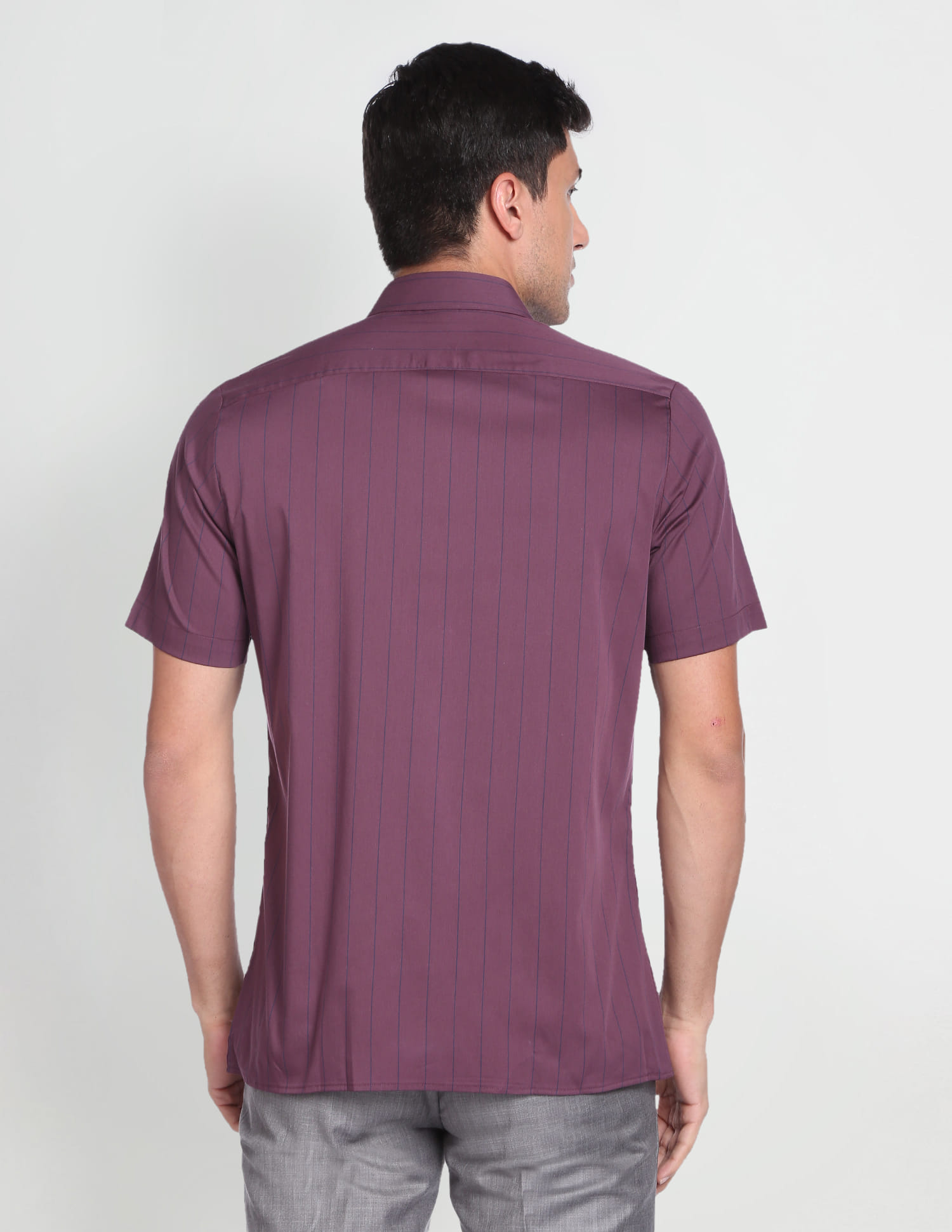 Buy Arrow Vertical Stripe Short Sleeve Formal Shirt - NNNOW.com
