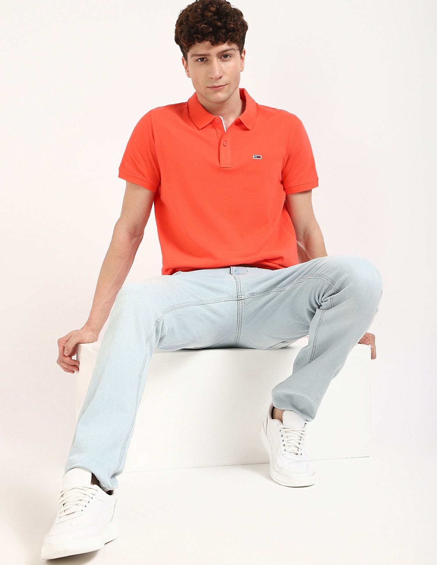 Tommy Hilfiger Solid Slim-Fit Cotton Polo Shirt