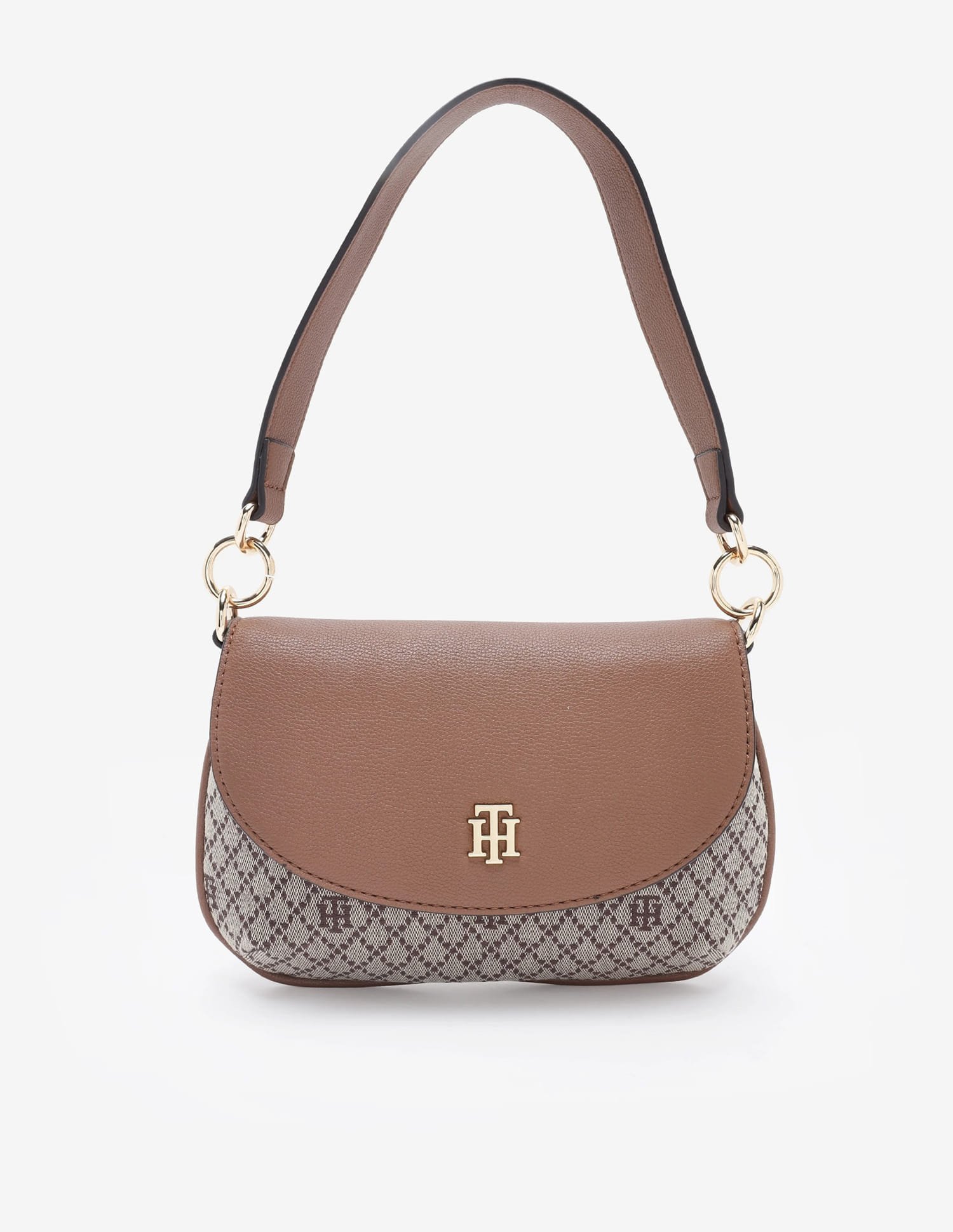 Buy Tommy Hilfiger Logo Brown Polyester Shoulder Bag