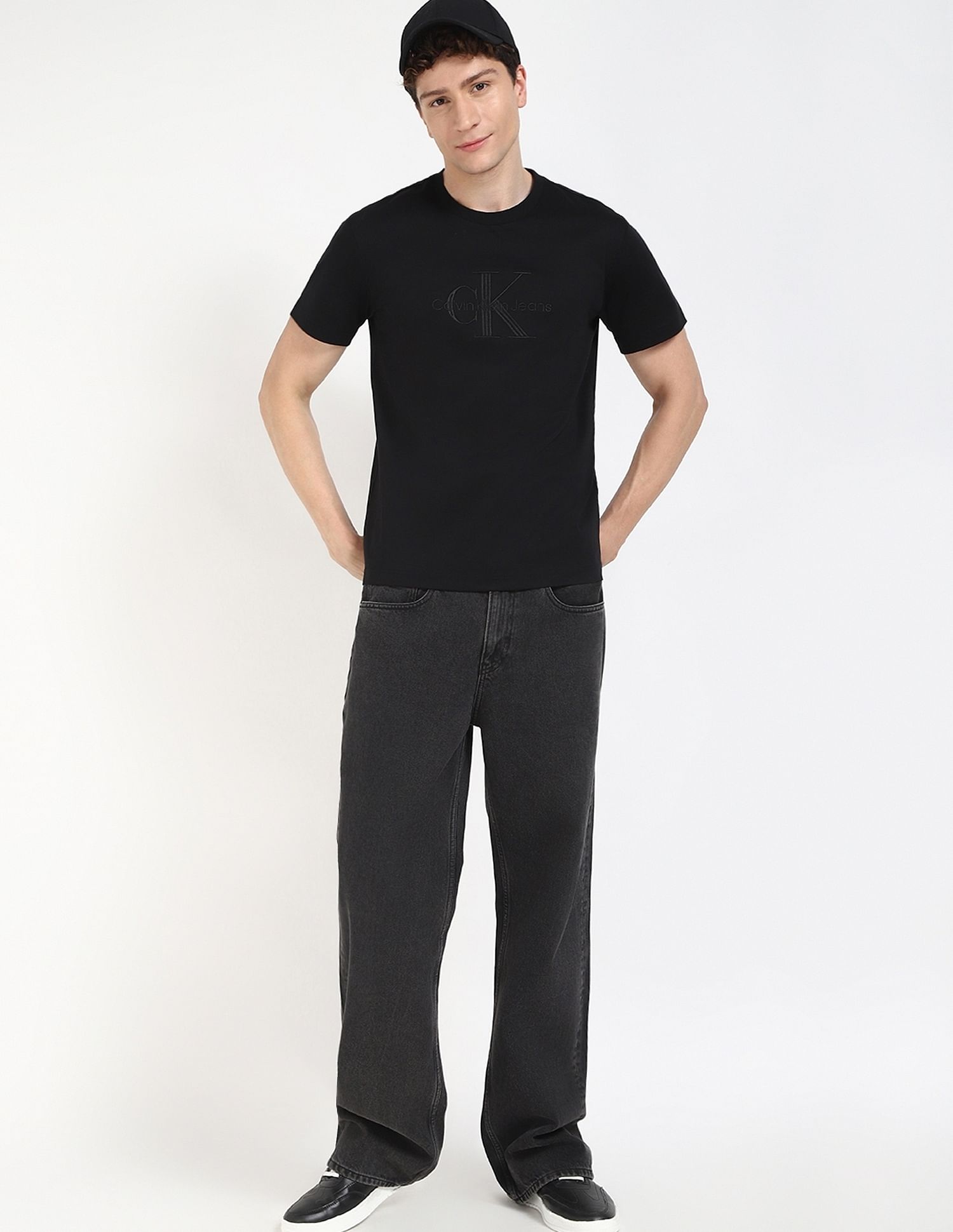 Calvin Klein Jeans Embroidered Logo Regular-Fit Cotton T Shirt