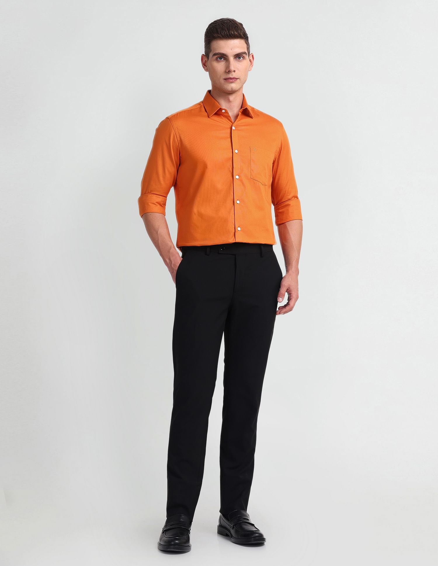 Arrow Solid Long Sleeve Dobby Shirt