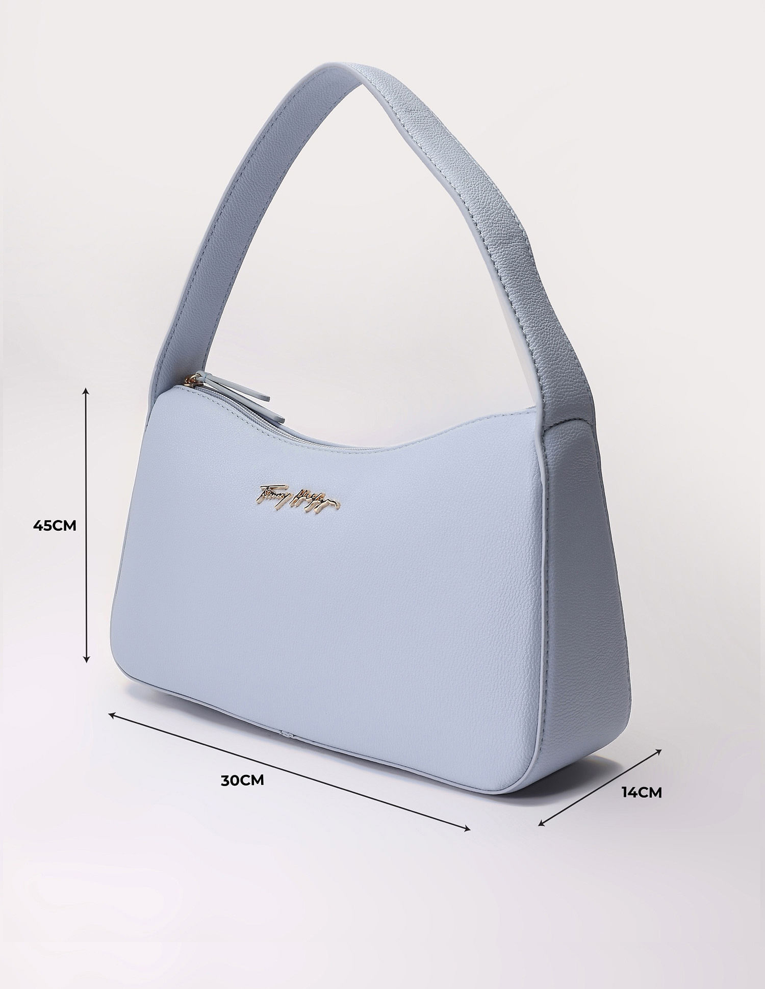 Tommy Hilfiger Solid Blue Pu Shoulder Bag