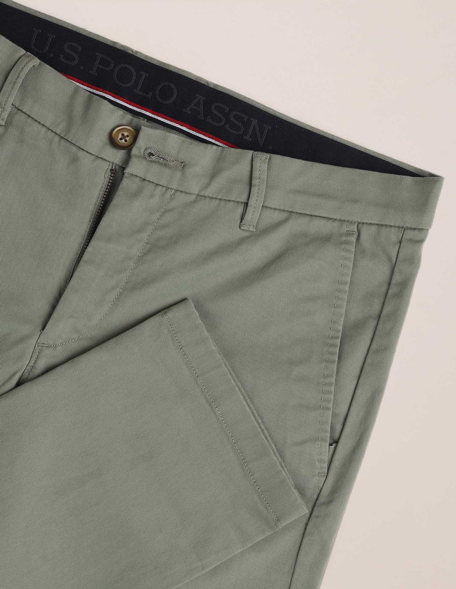U.S. Polo Assn. Slim Straight Solid Trousers