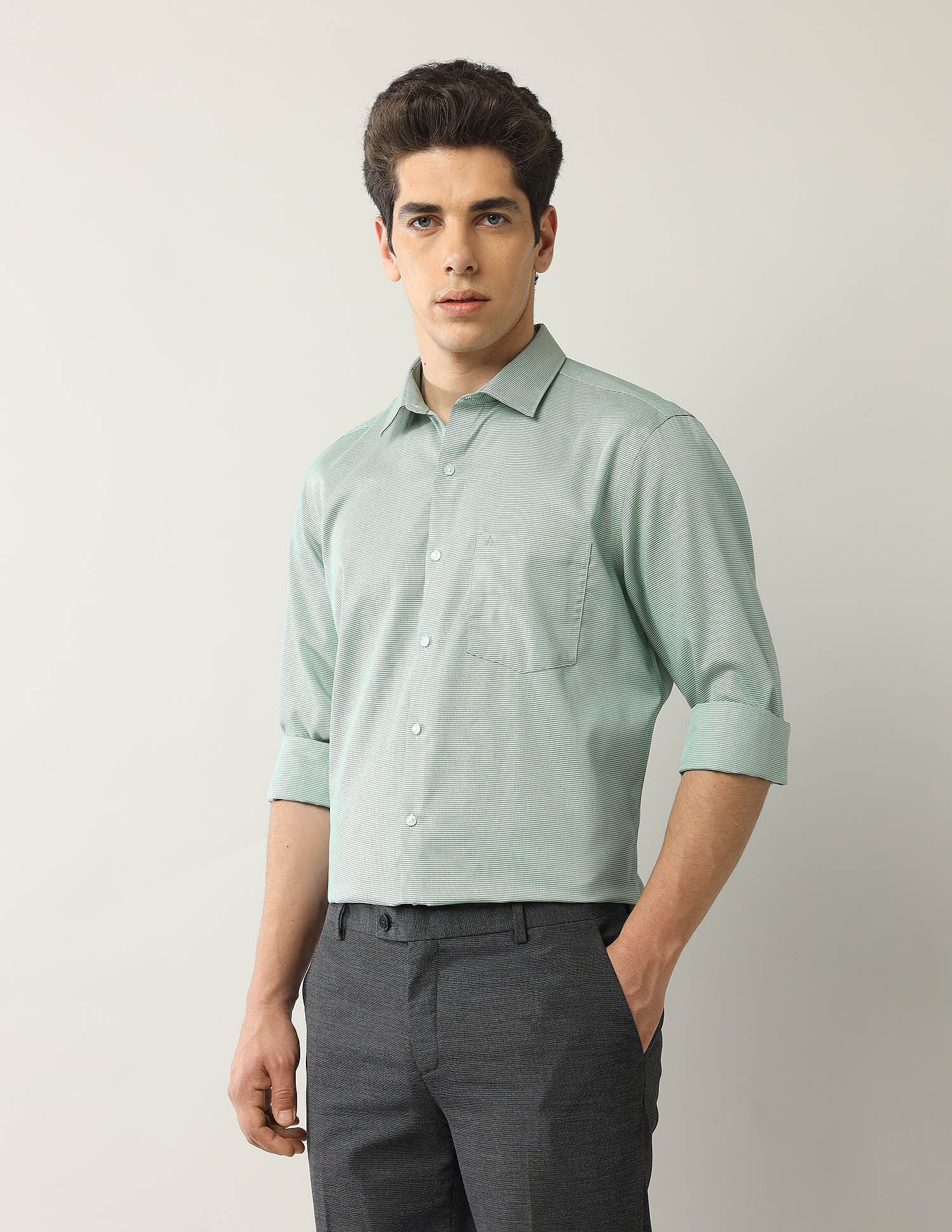 Arrow Textured Liberty Classic Fit Autopress Shirt