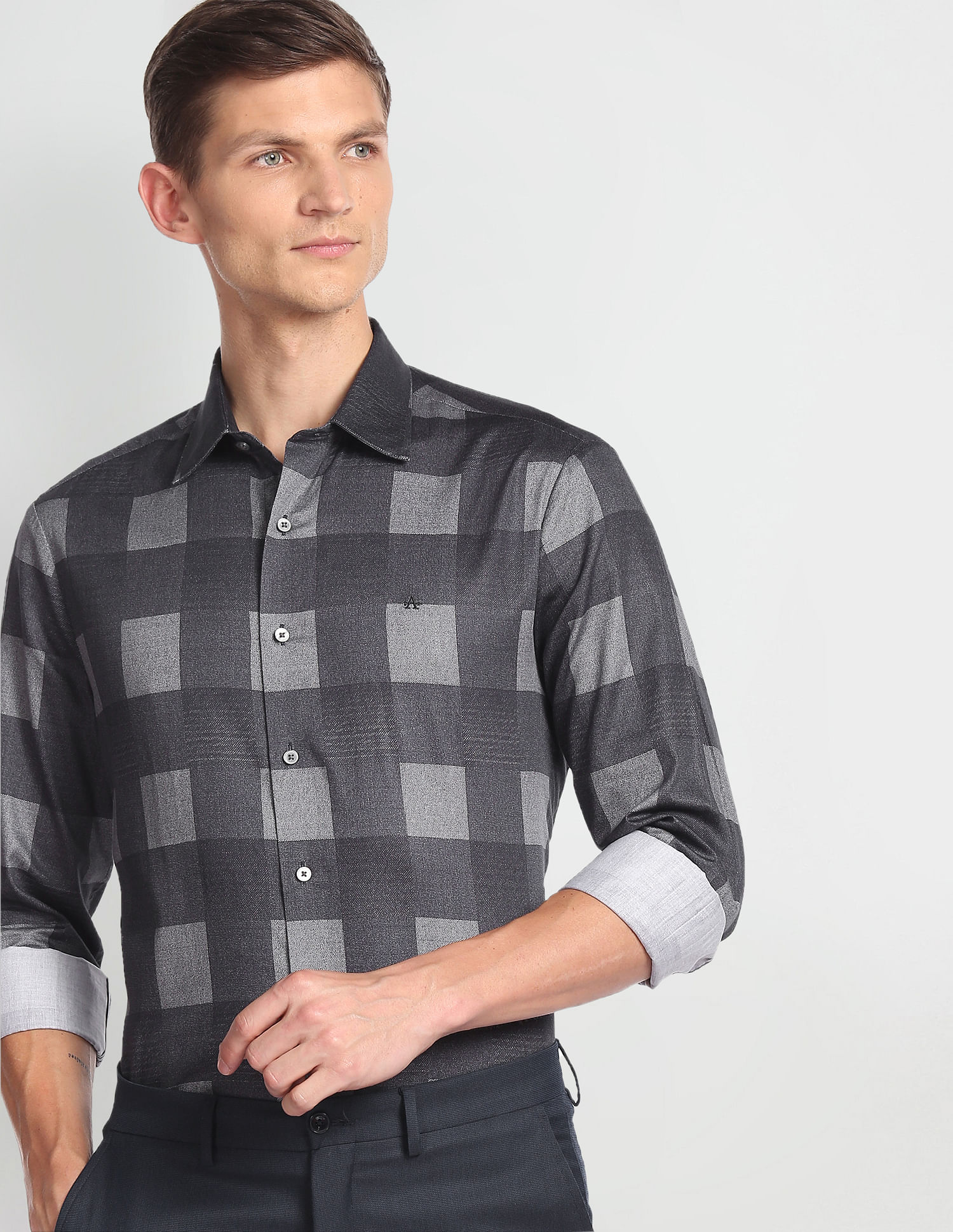 Arrow Windowpane Check Cotton Shirt