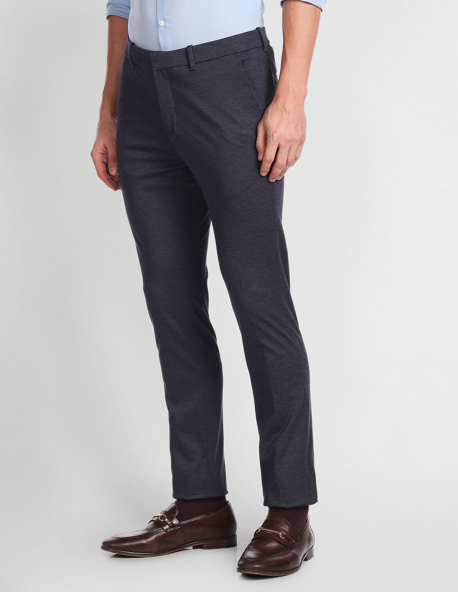 Arrow Micro Check Super Slim Fit Trousers