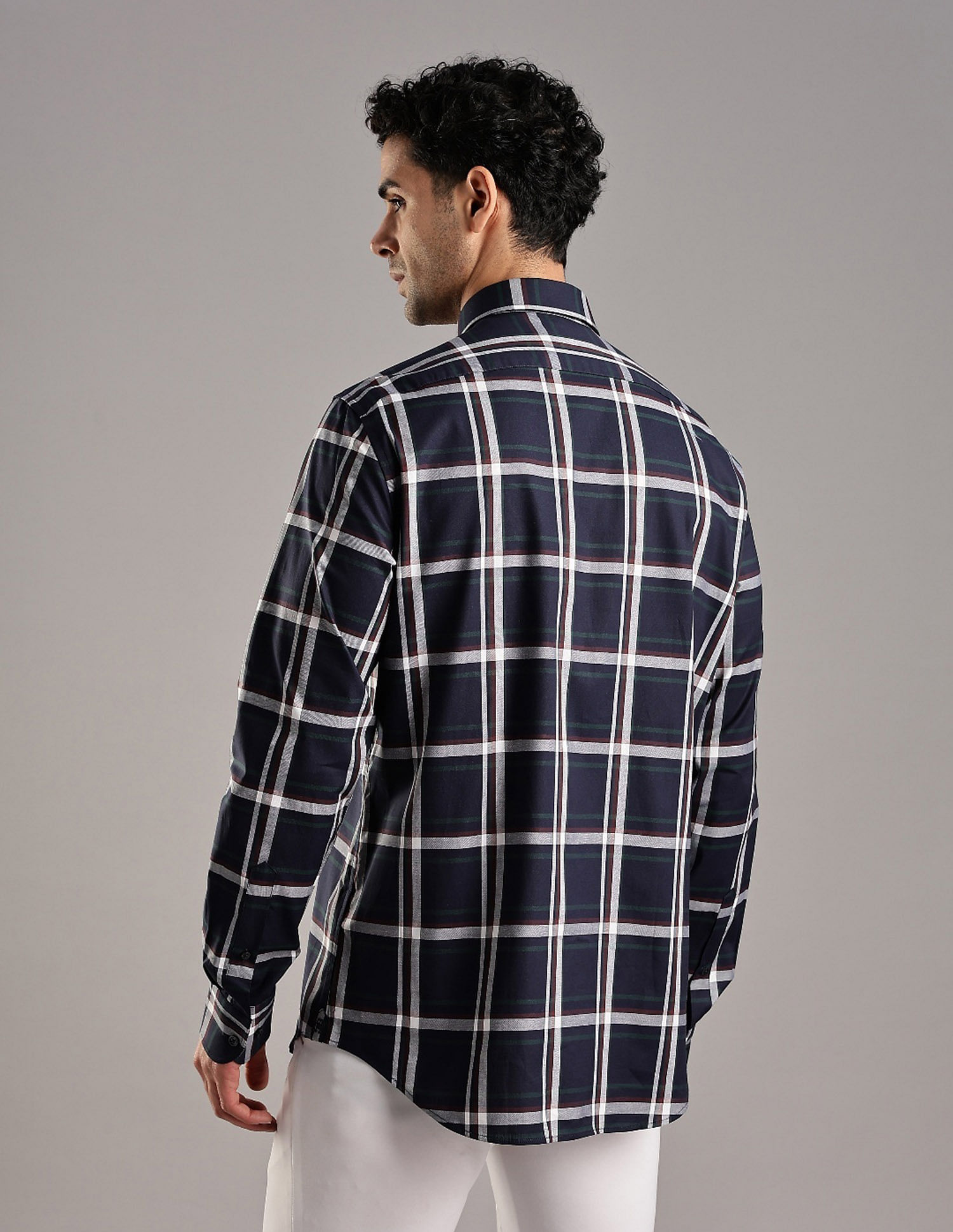 Tommy Hilfiger Checked Regular Fit Plain Woven Shirt