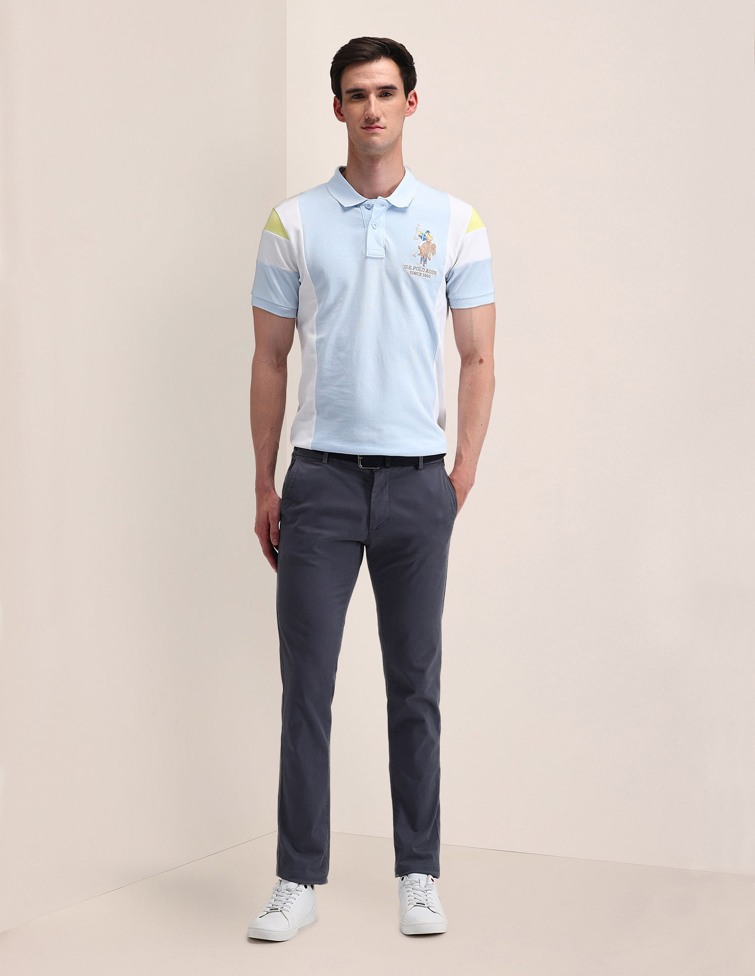 U.S. Polo Assn. Slim Fit Colourblocked Polo Shirt