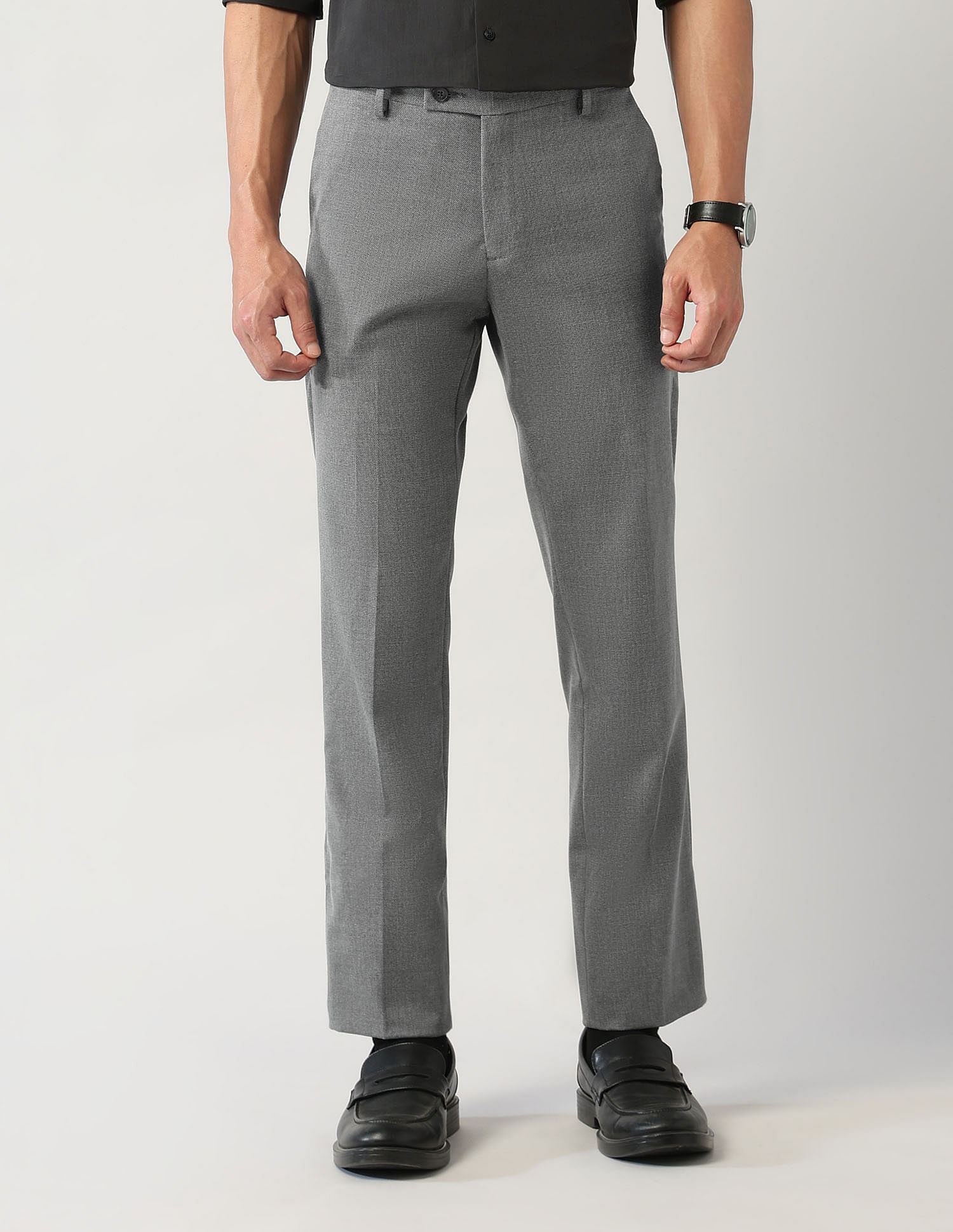 Arrow Mid Rise Dobby Weave Autoflex Trousers