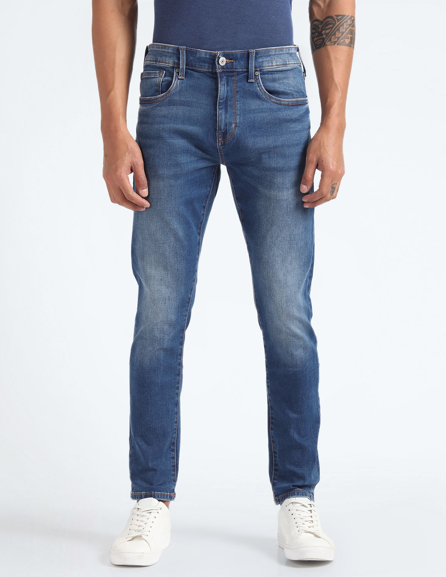 Flying Machine Stone Wash Slim Tapered Jeans