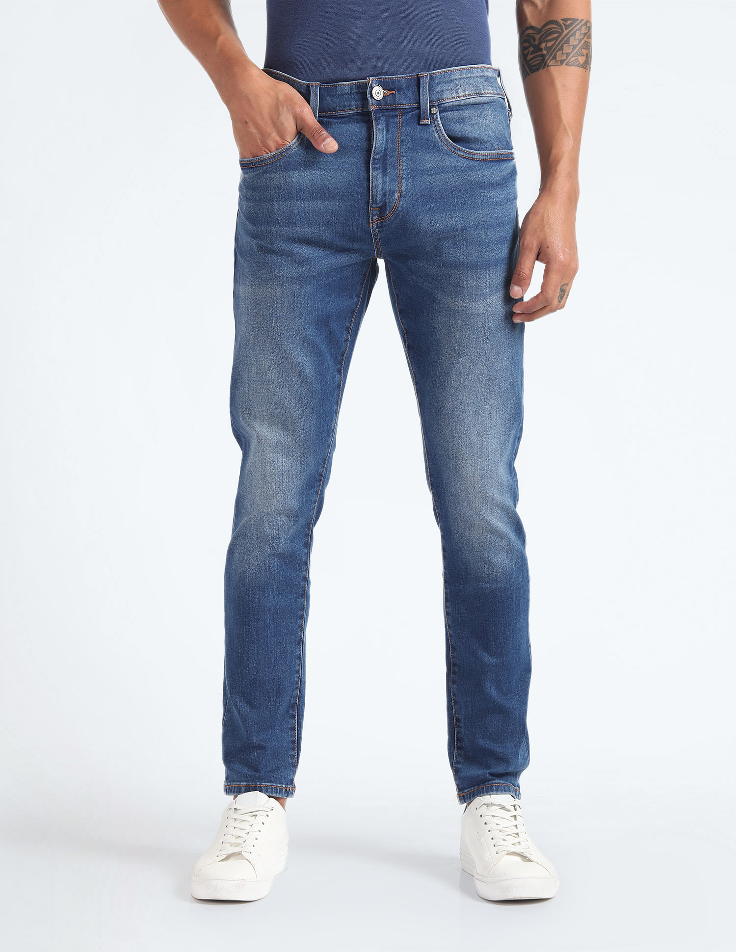 Flying Machine Stone Wash Slim Tapered Jeans