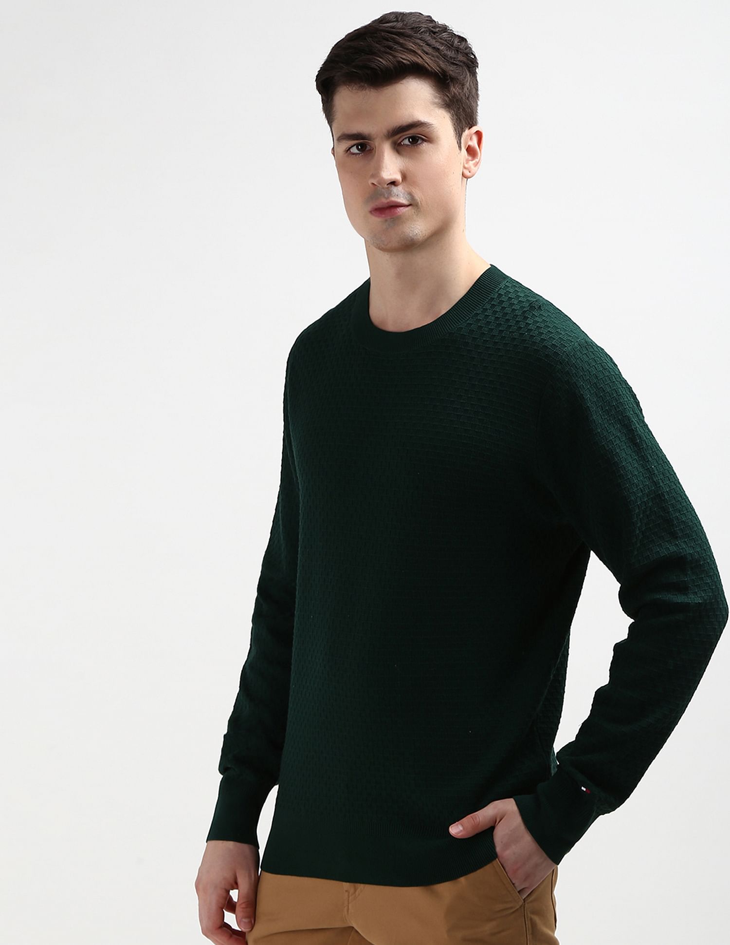 Tommy Hilfiger Mercerized Cotton Check Sweater